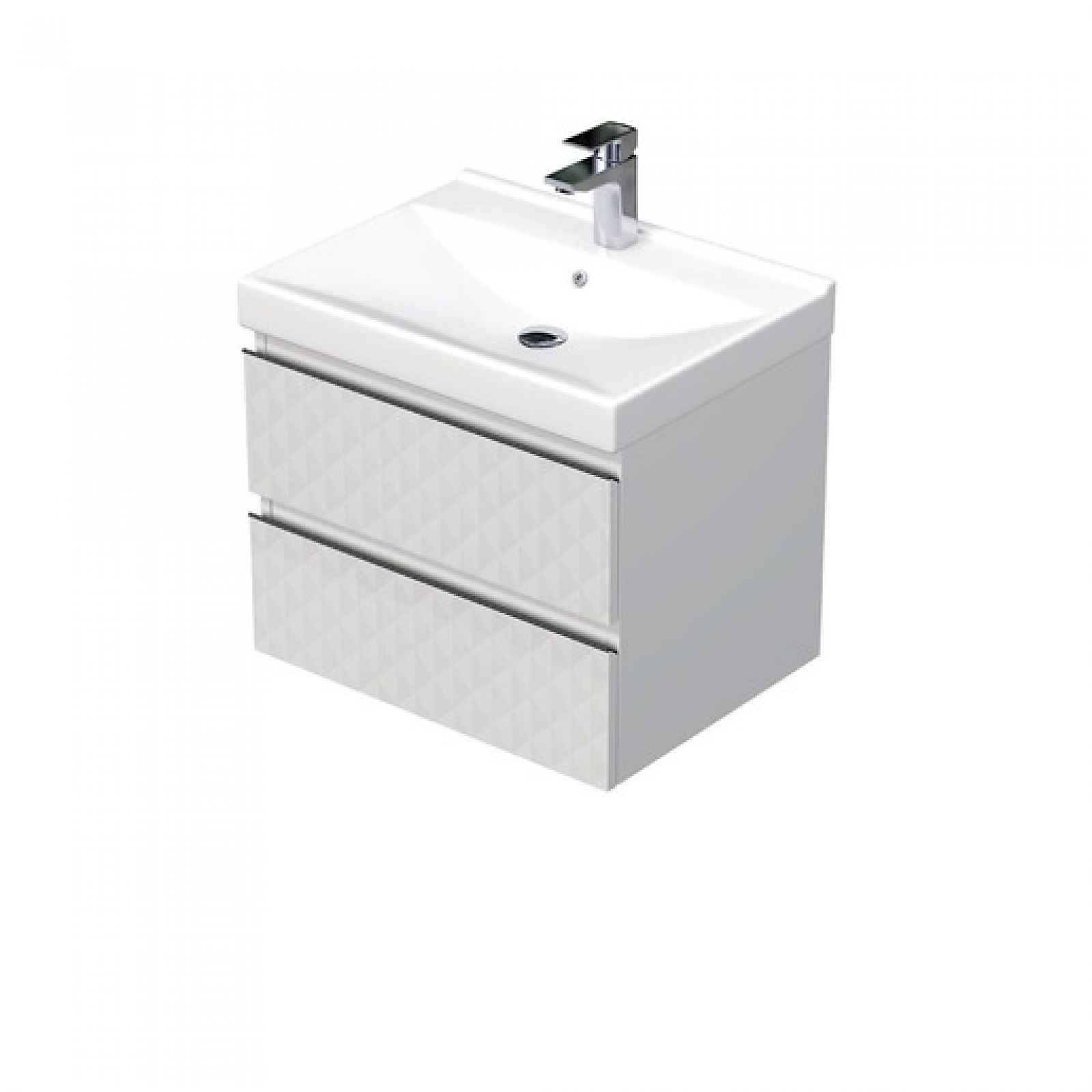 Koupelnová skříňka s umyvadlem SAT Cube Way 60x47,5x46 cm bílá mat CUBE3D46602ZBVER