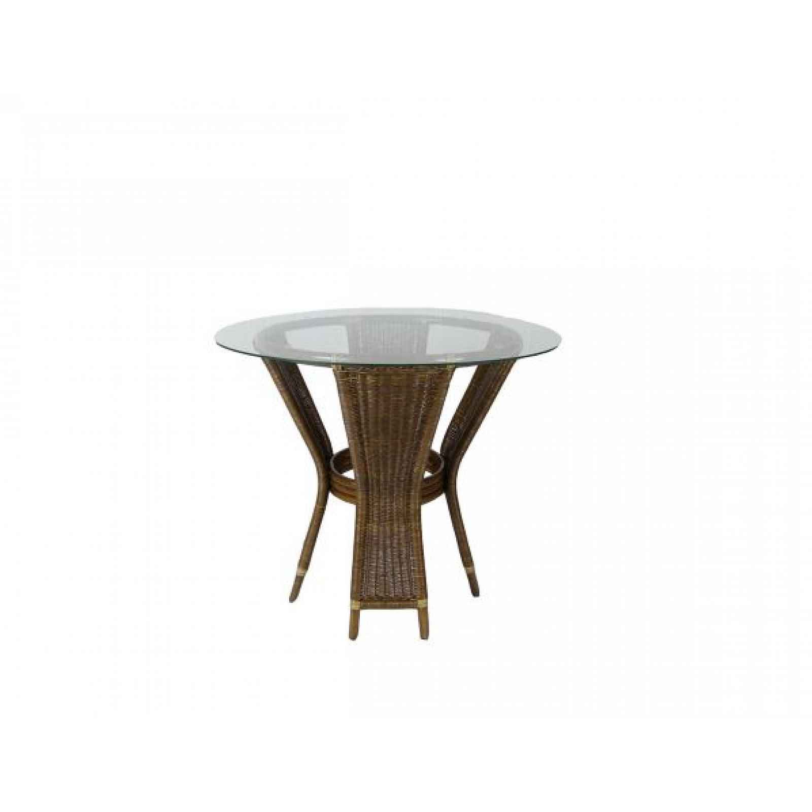 Ratanový jídelní stůl UNI - tmavý 90 cm