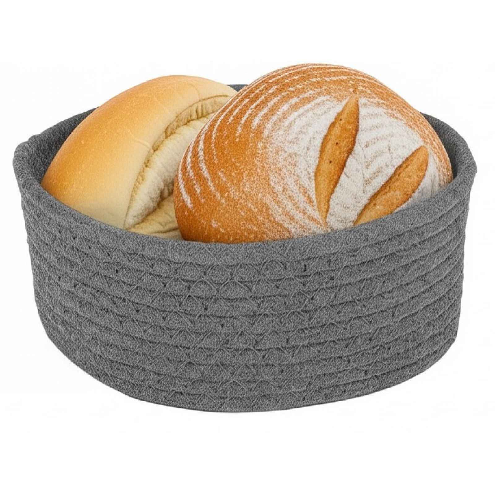 Košík na chléb LifeStyle 22 cm, tmavě šedá bavlna