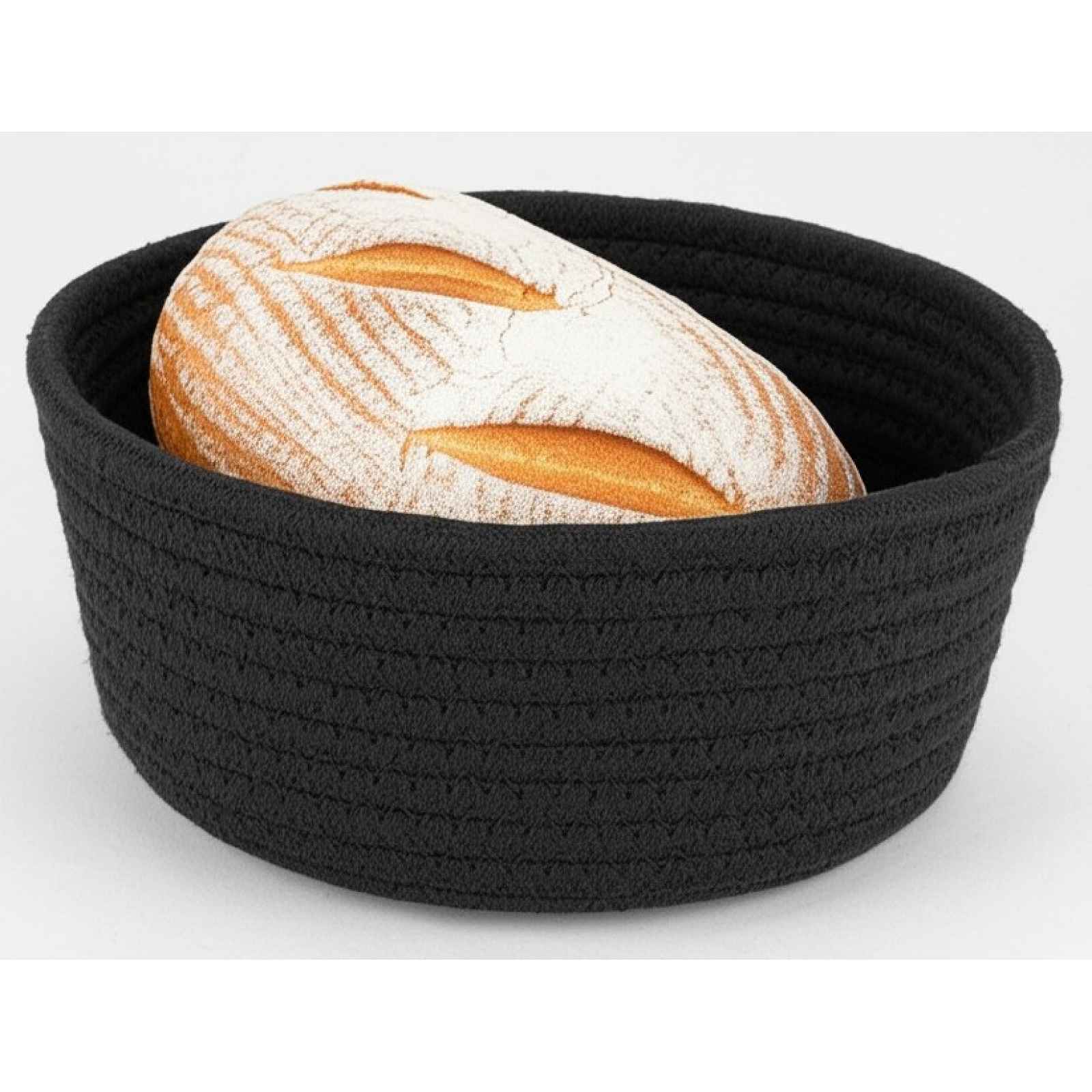 Košík na chléb LifeStyle 22 cm, černá bavlna