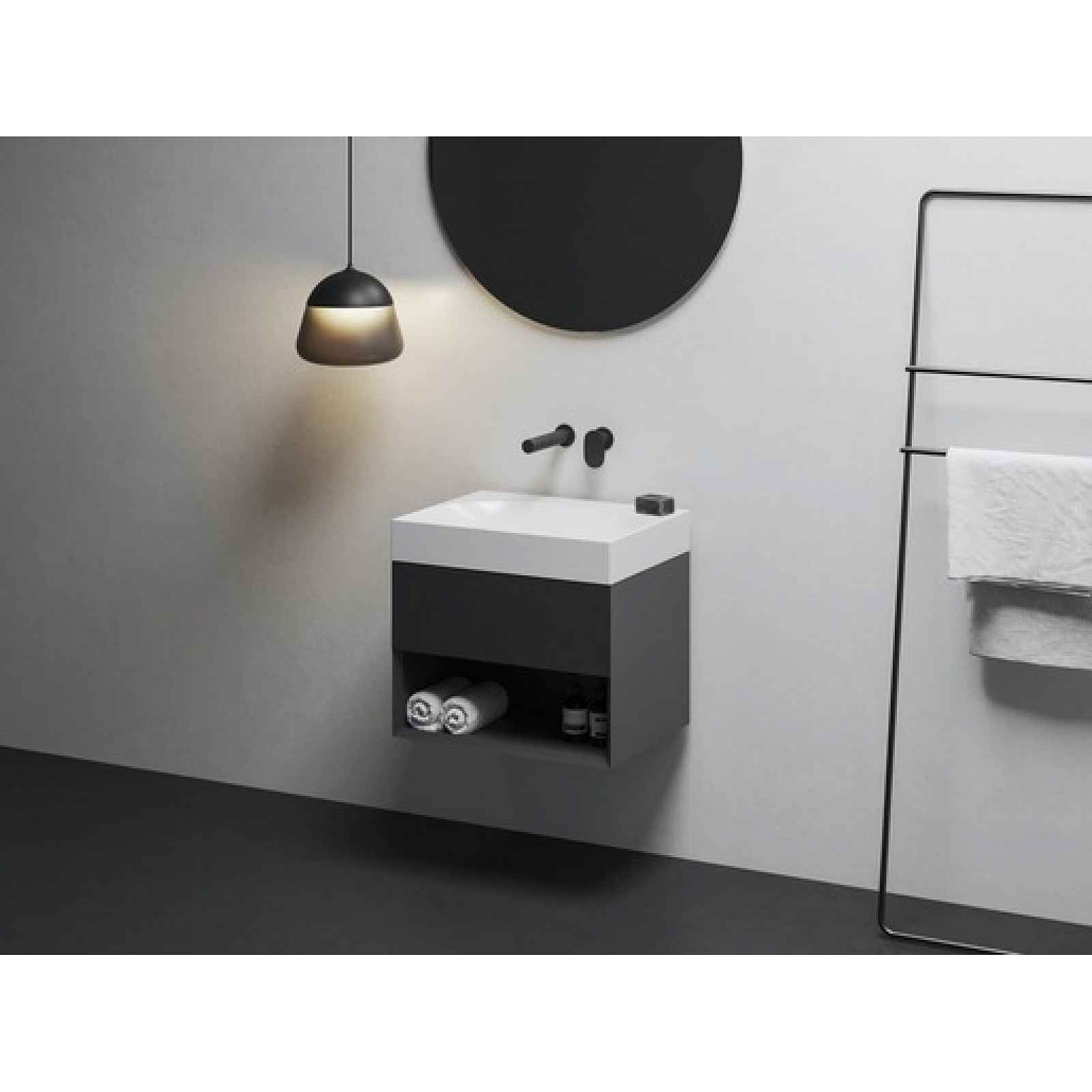 Skříňka pod umyvadlo bez umyvadla Ravak Lite 60x43x45 cm černá X000001856