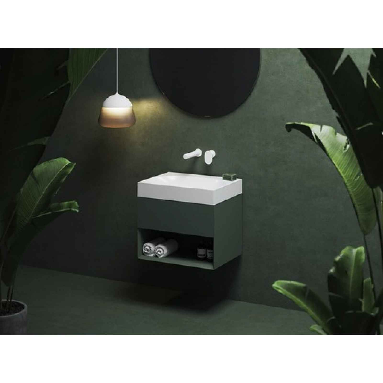 Skříňka pod umyvadlo bez umyvadla Ravak Lite 60x43x45 cm grey green X000001858