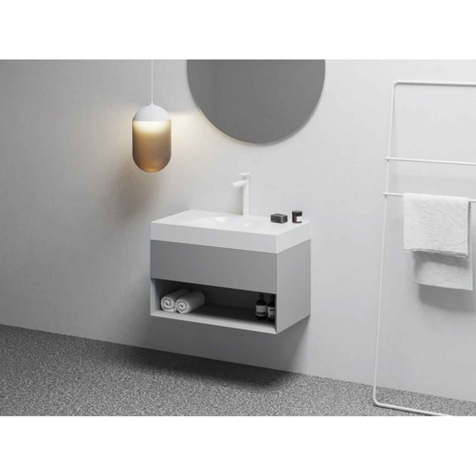 Skříňka pod umyvadlo bez umyvadla Ravak Lite 80 x43x45 cm smoke grey X000001865
