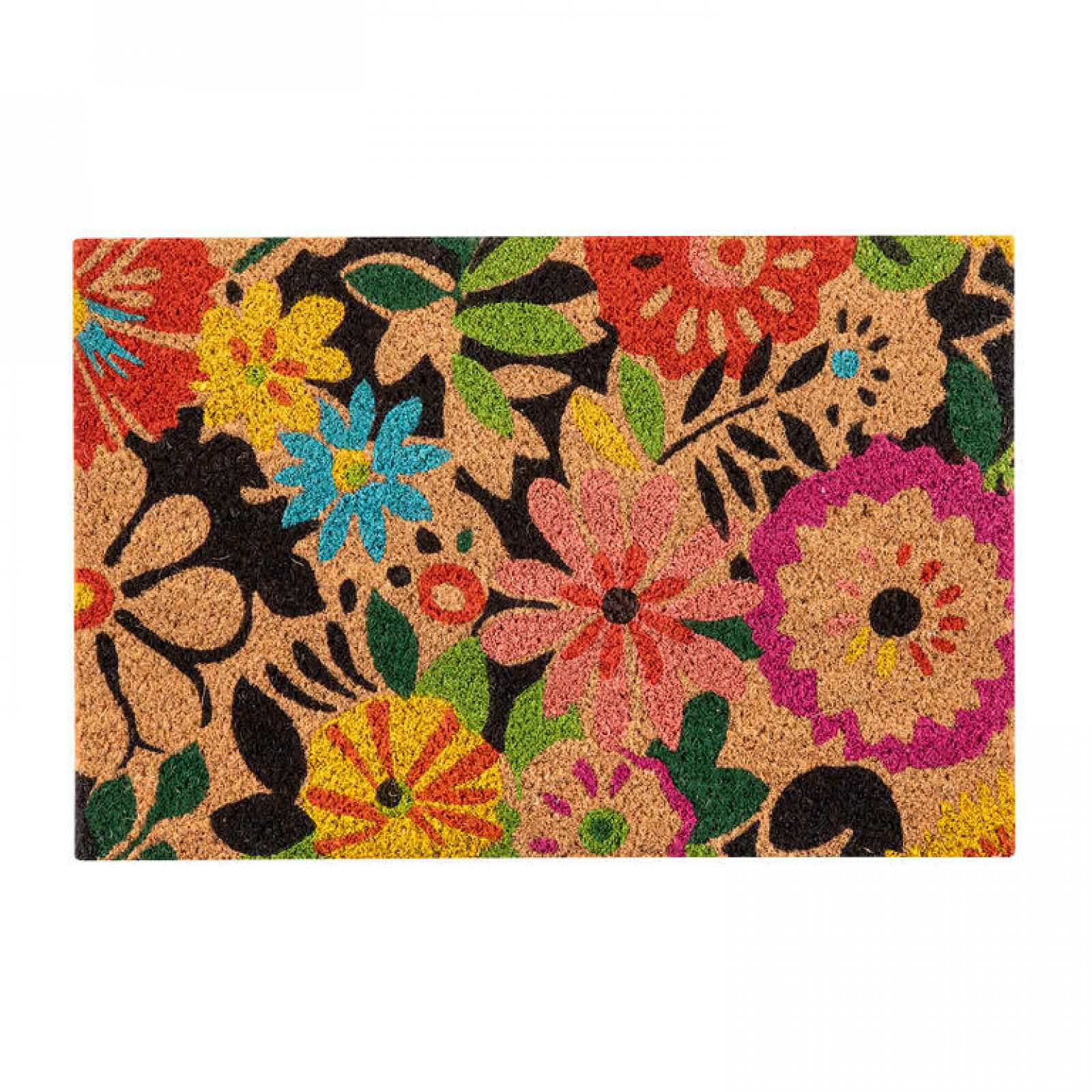 decoDoma Kokosová rohožka KVĚTINY 40 x 60 cm
