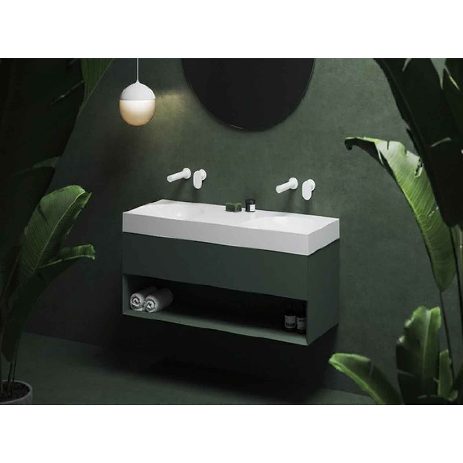 Skříňka pod umyvadlo bez umyvadla Ravak Lite 120x43x45 cm grey green X000001870