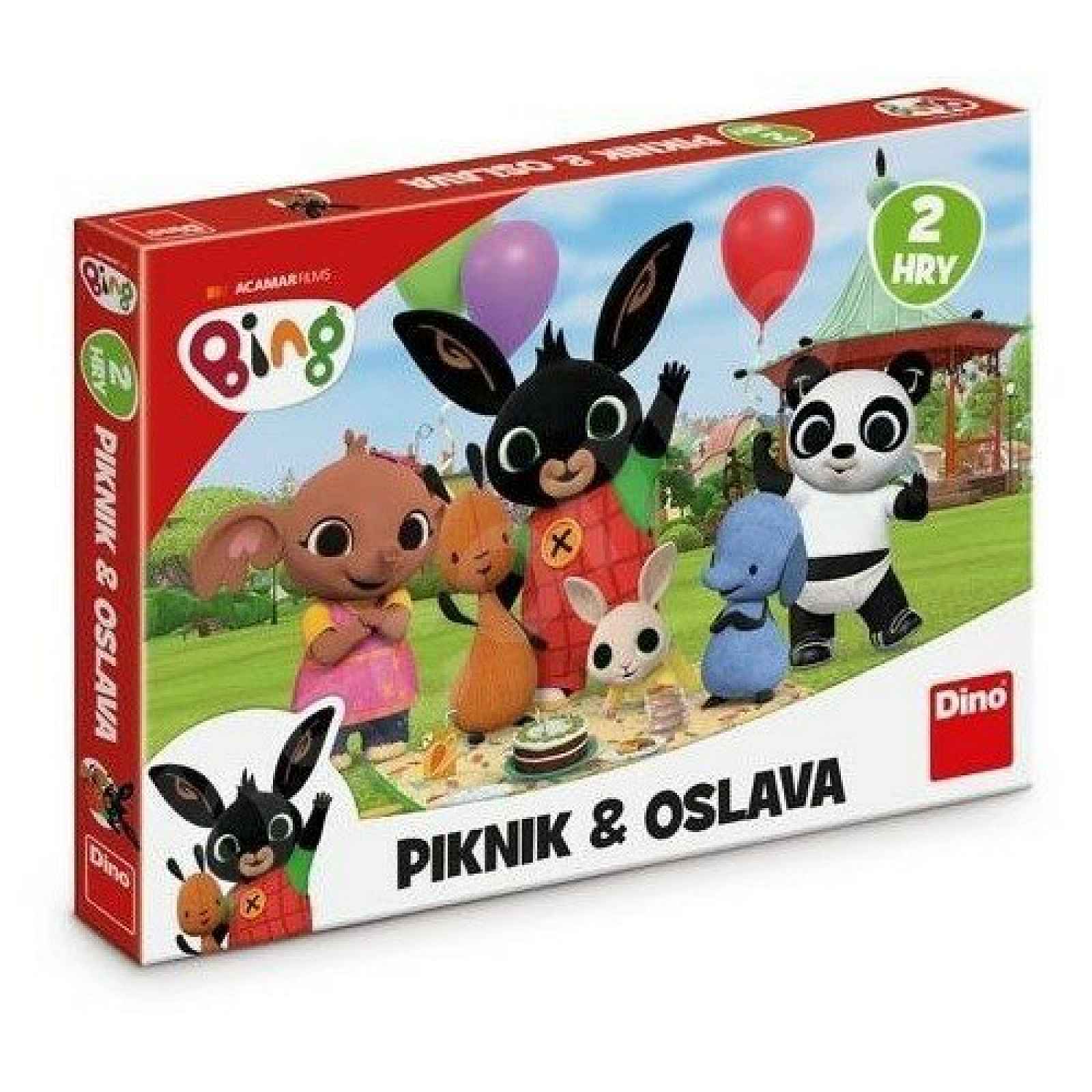 Piknik a Oslava 2v1 Králíček Bing dětské společenské hry v krabici 33,5x23x3,5cm