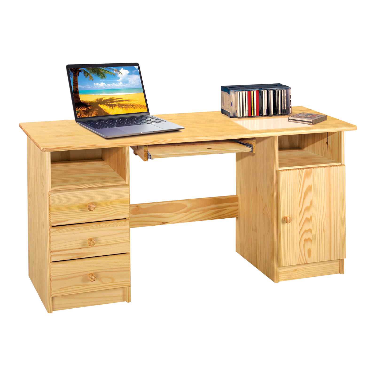 Dřevěný psací stůl P8847-I, masiv borovice