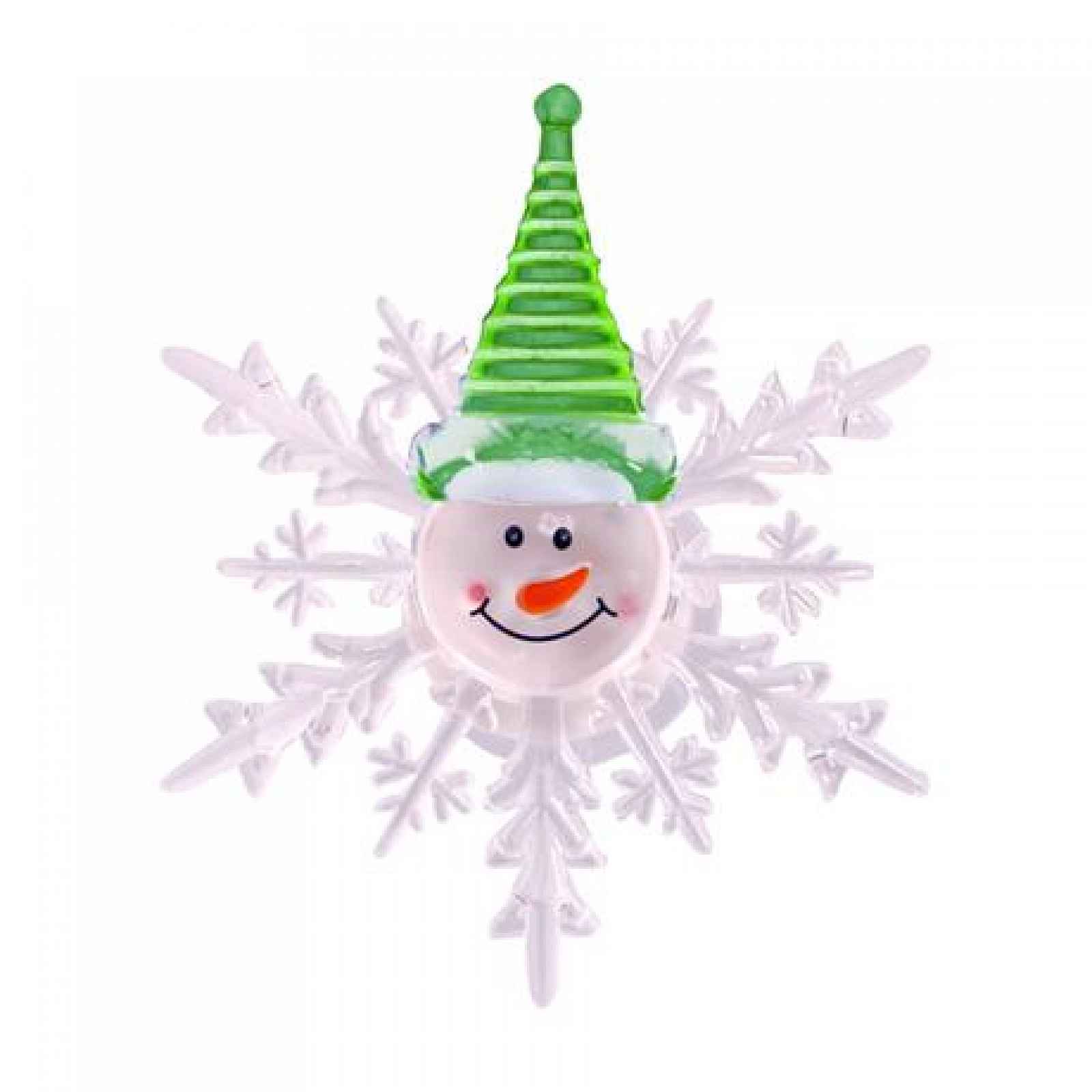 TORO Vánoční okenní LED vločka 10cm sněhulák