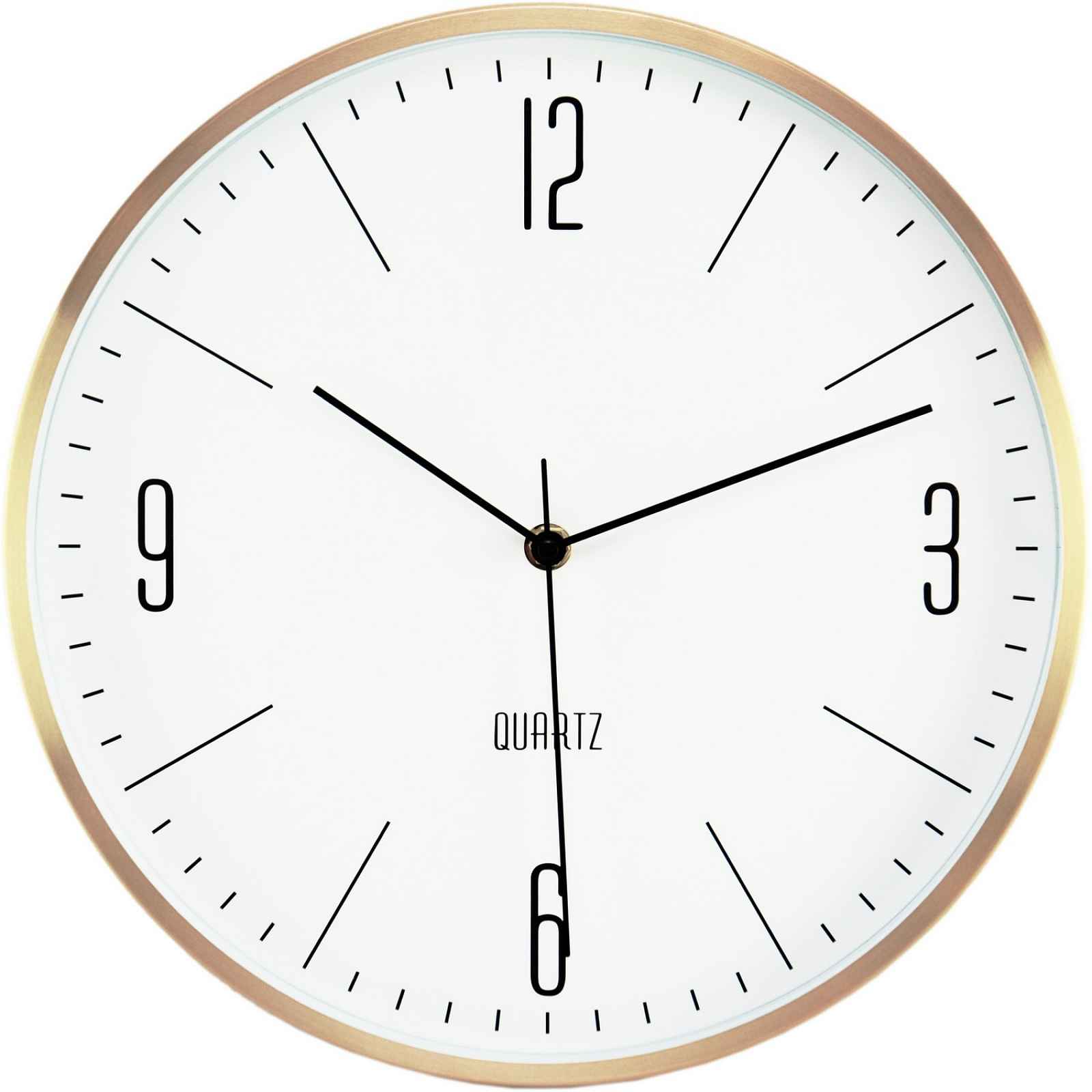 Nástěnné hodiny 30 cm, zlatý kov