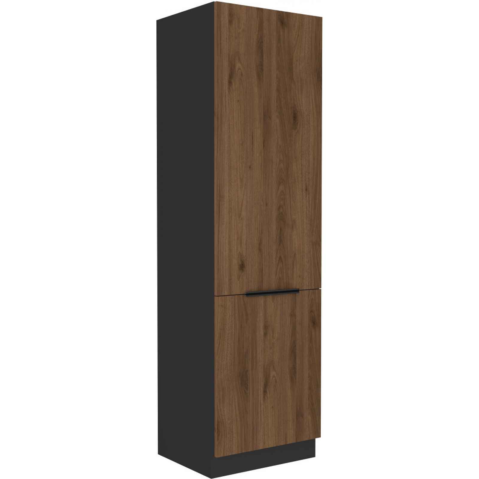 Kuchyňská skříň pro vestavnou lednici Monza, 60 cm, ořech/černá
