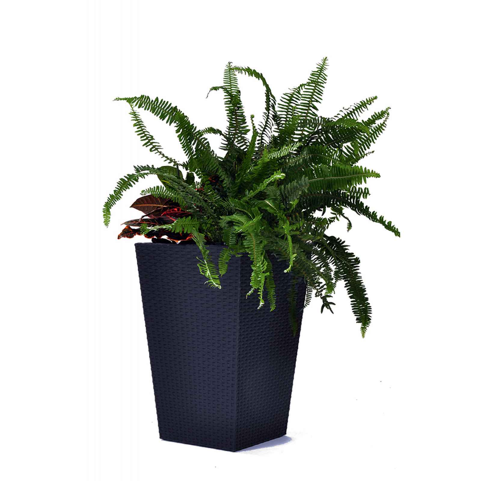 Květináč RATTAN PLANTER antracit Keter 39x39x57 cm