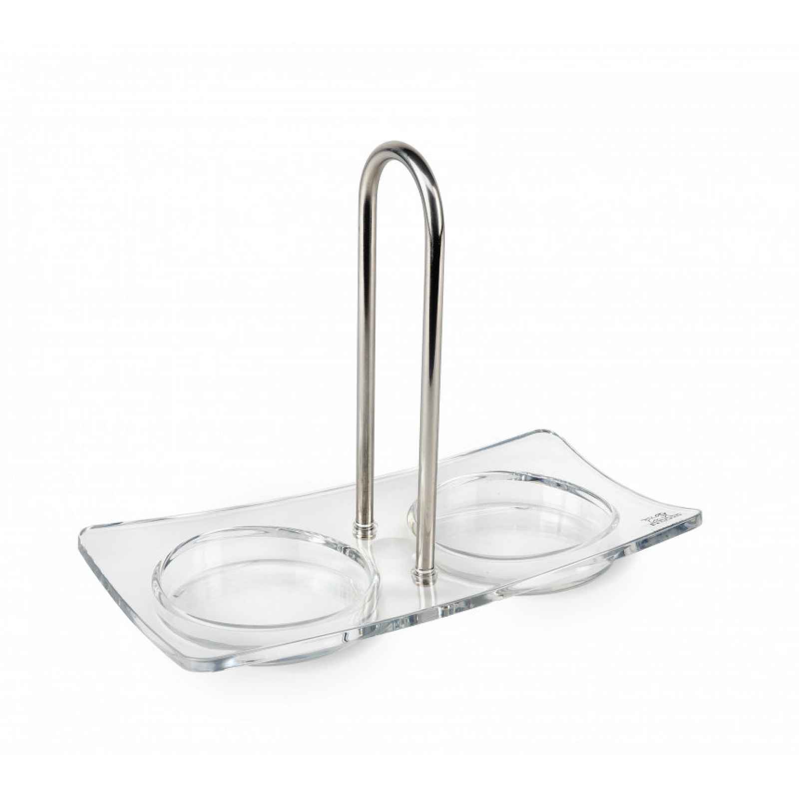 Peugeot stojánek na mlýnky - akryl/ nerezová ocel, 19 x 9 x 15 cm