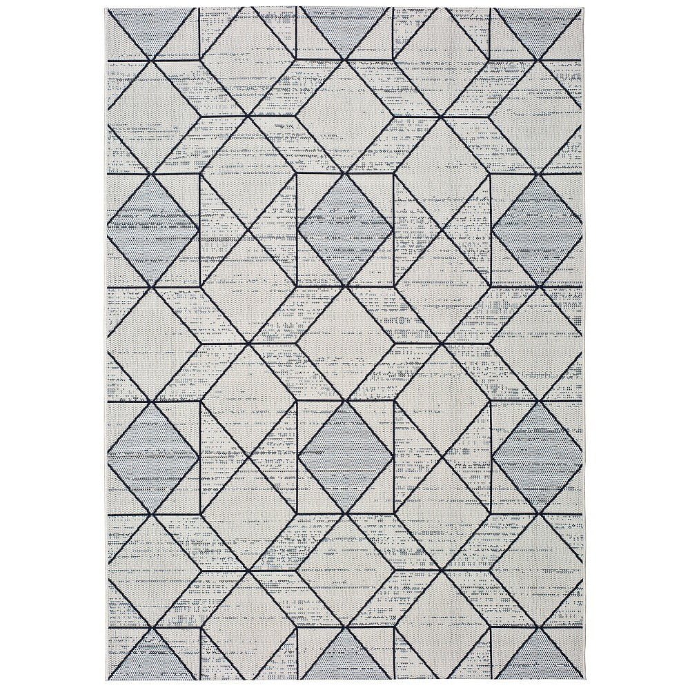 Bílošedý venkovní koberec Universal Elba Geo, 120 x 170 cm