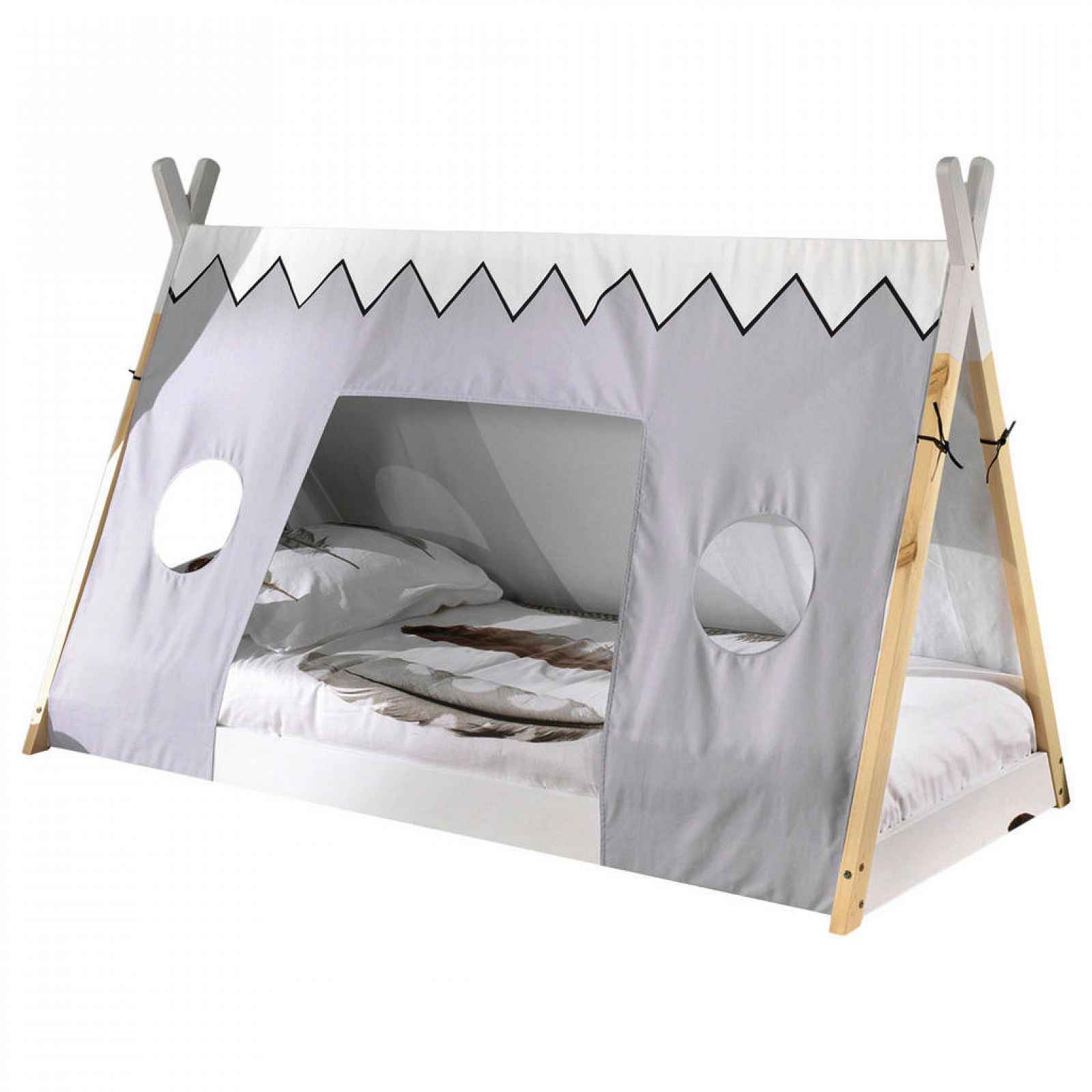 MID.YOU DĚTSKÁ POSTEL SE STŘÍŠKOU, 90/200 cm, přírodní barvy, bílá - 001315005101
