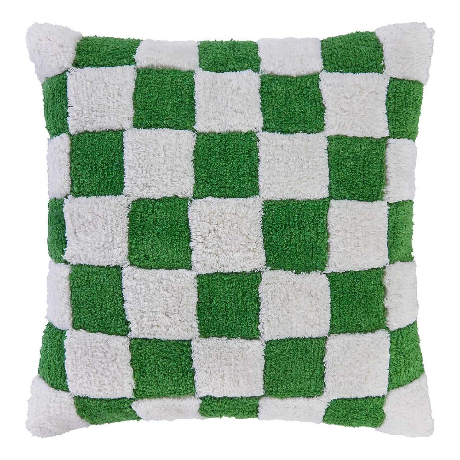 Butlers CHECKER STYLE Polštář 50 x 50 cm - zelená