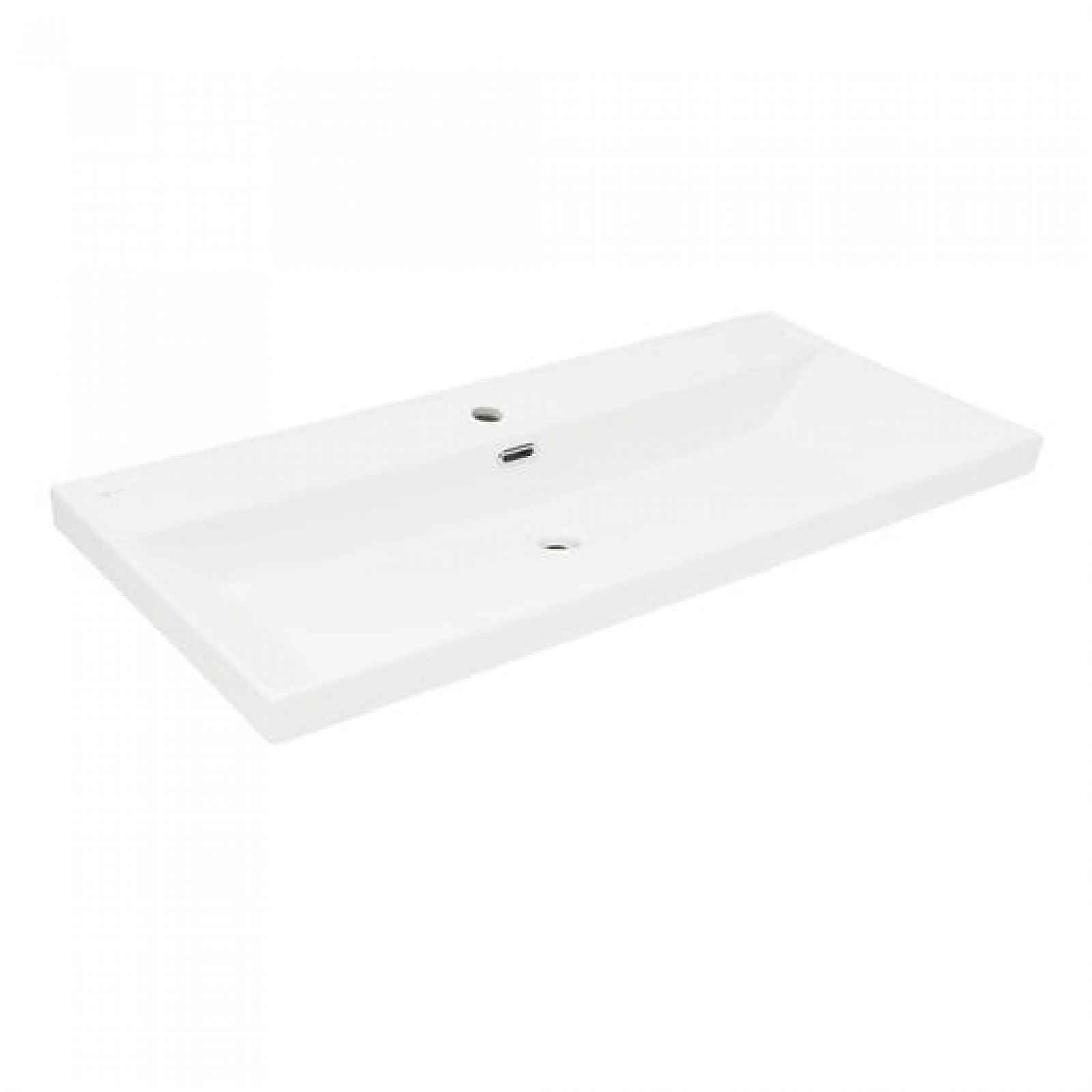 Nábytkové umyvadlo SAT B-Way 101x46,5 cm bílá matná, otvor pro baterii uprostřed SATBW10046WM