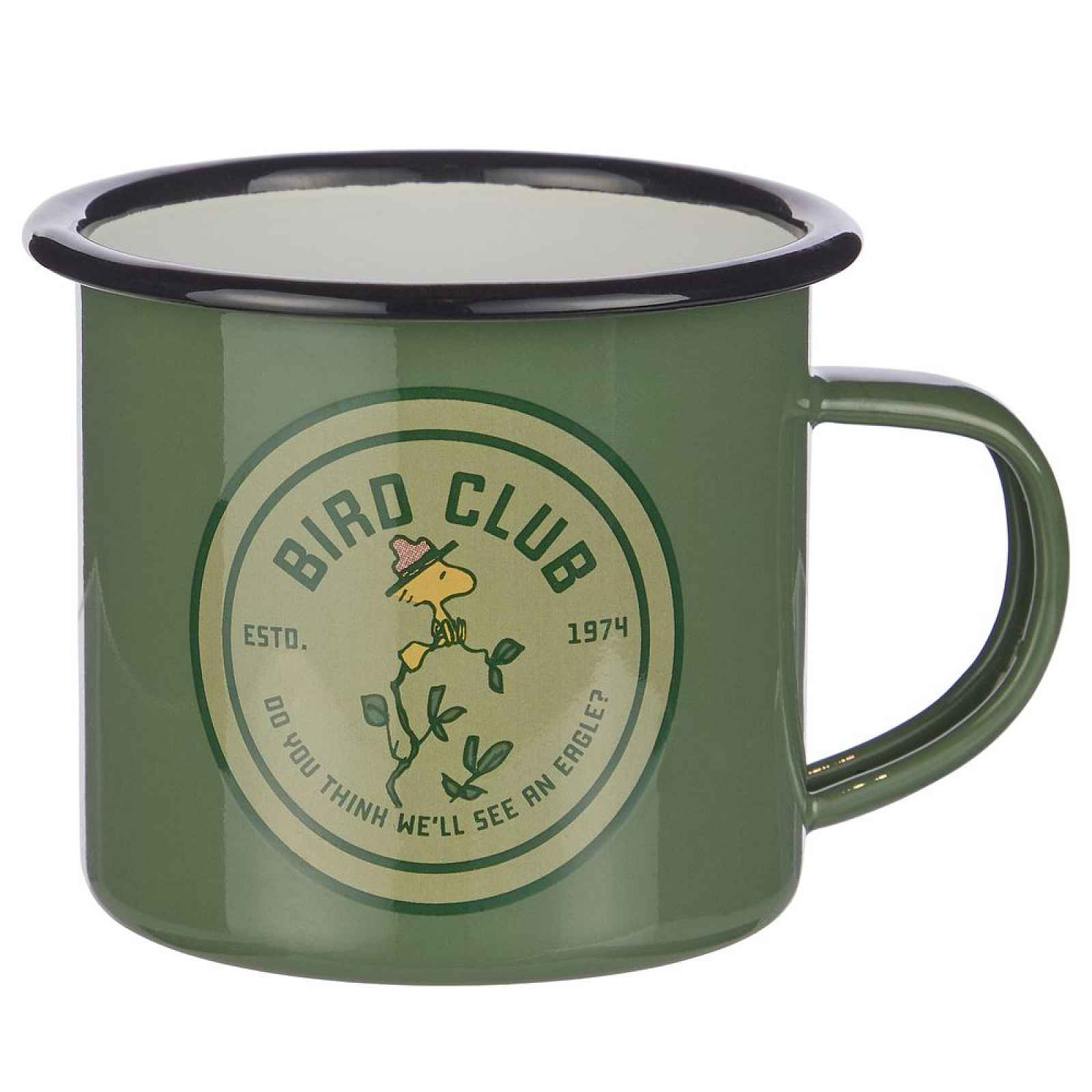 Butlers PEANUTS Hrnek smaltovaný "Bird Club" 380 ml - zelená