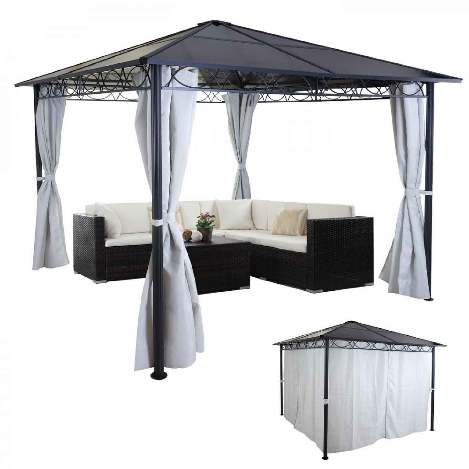 Pergola s boční stěnou 3x3m