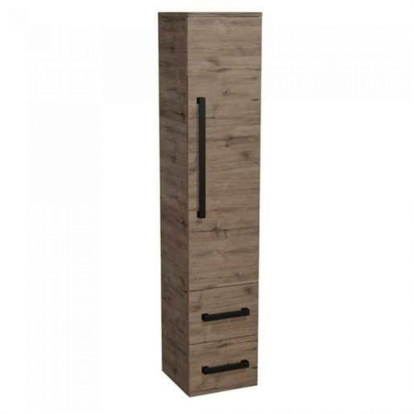 Koupelnová skříňka vysoká SAT Cube Way 35x163x33 cm dub Wellington mat CUBE3CV35DW