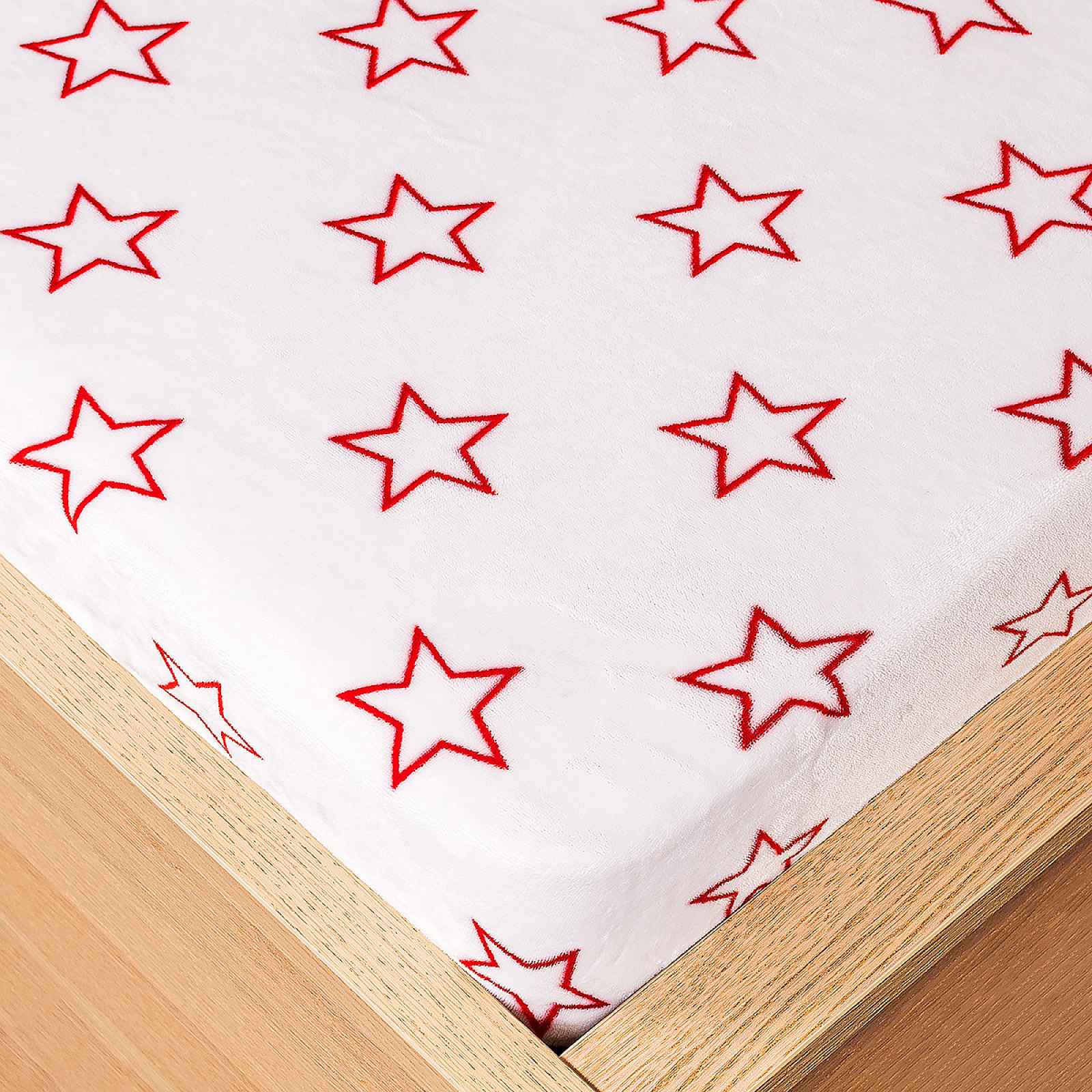 4Home Prostěradlo mikroflanel Stars red