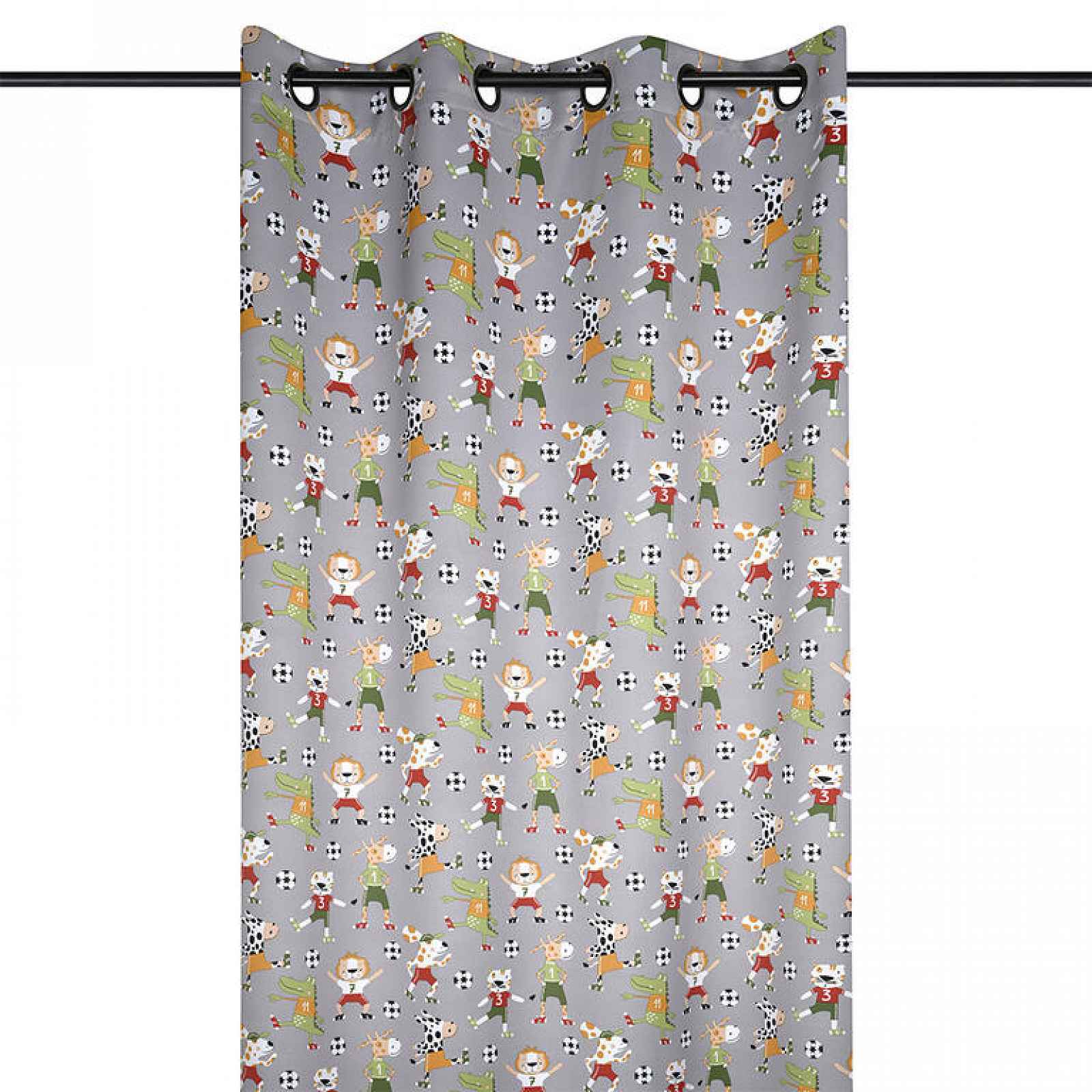 decoDoma Zatemňovací závěs BLACKOUT FOTBAL šedá 140 x 260 cm sada 2 ks