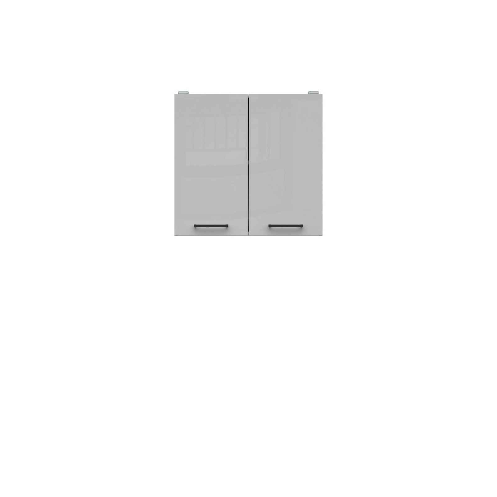JAMISON, skříňka horní 80 cm, bílá/světle šedý lesk