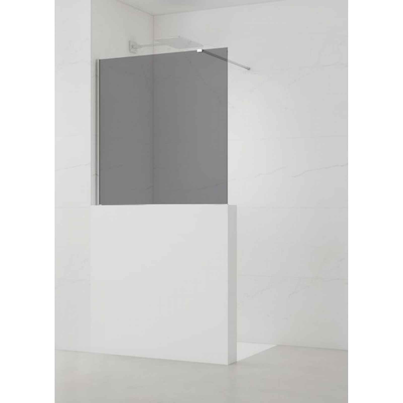 Sprchová zástěna SAT Walk-in 120x100 cm na sníženou příčku chrom SATBWIS120KSPR