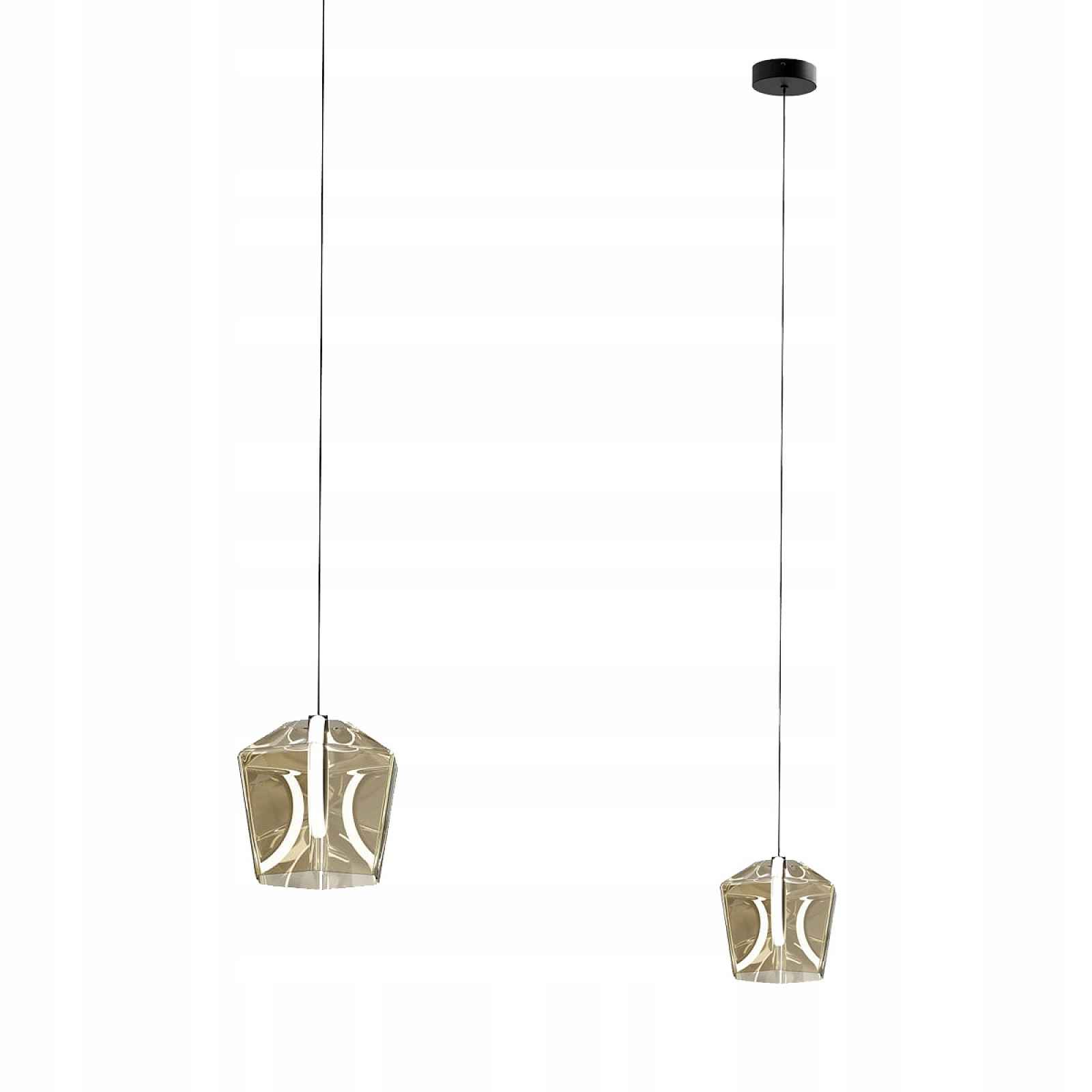 Minimalistická závěsná lampa Colore s jantarovým Led stínítkem Zuma Line