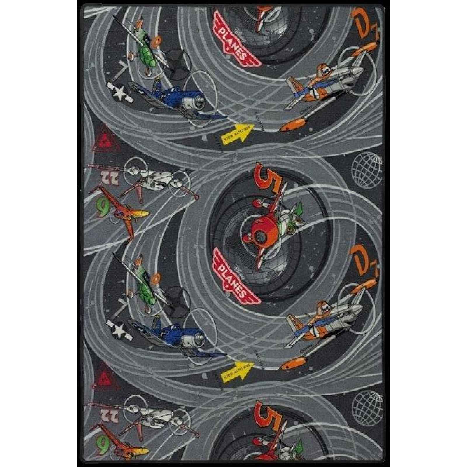 Dětský koberec Letadla 100x150 cm, černý
