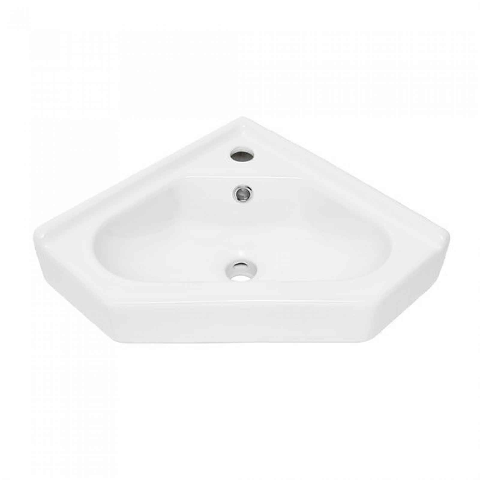 Rohové umyvadlo SAT B-Way 55x38,5 cm otvor pro baterii uprostřed SATBW5538