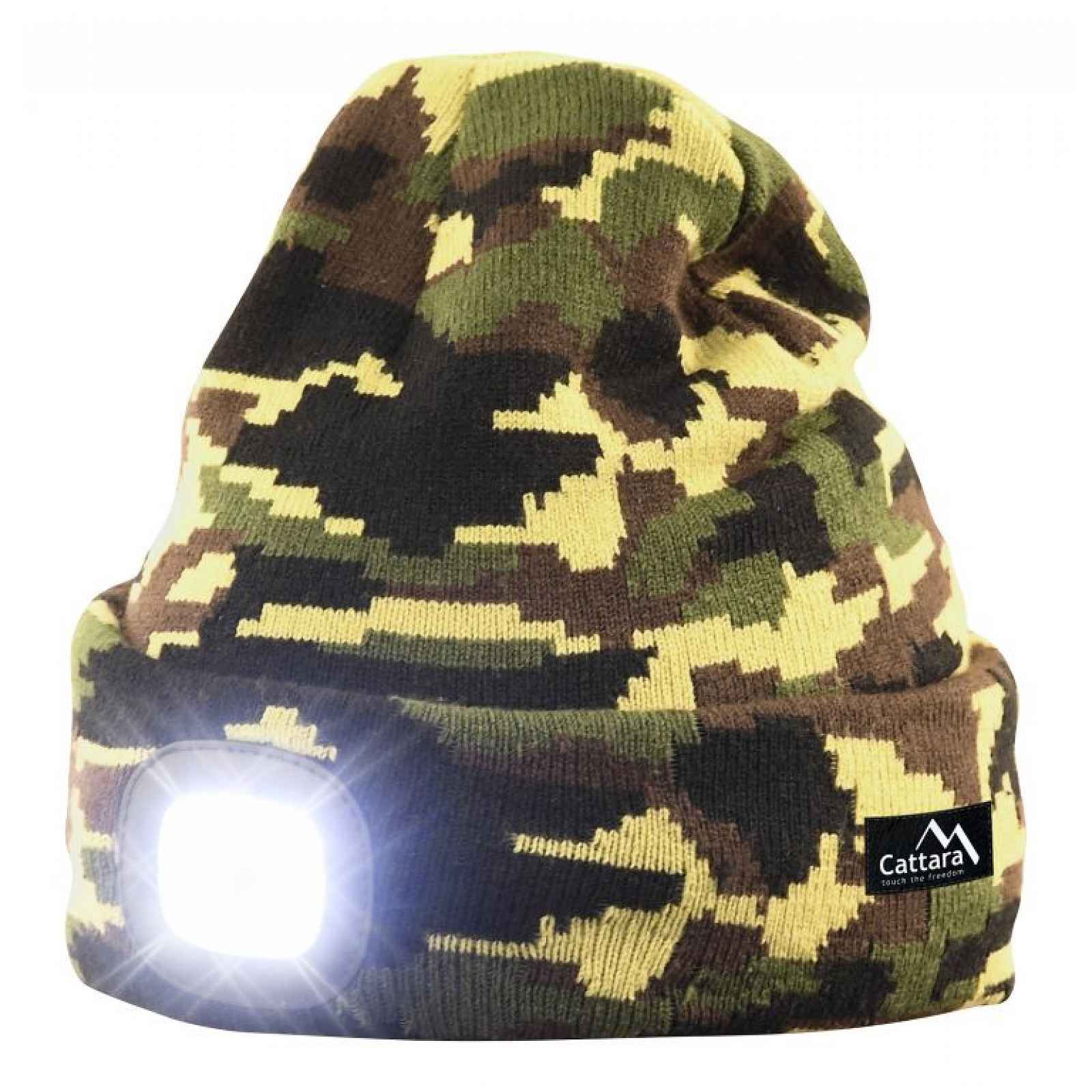 Cattara Čepice ARMY s LED svítilnou, USB nabíjení