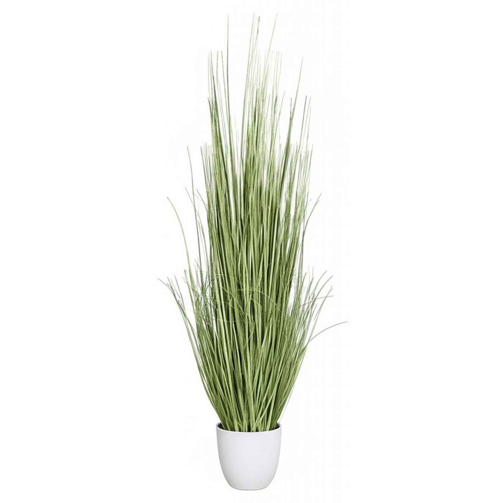 Umělá rostlina v květináči Zebra tráva 115 cm, zeleno-bílá