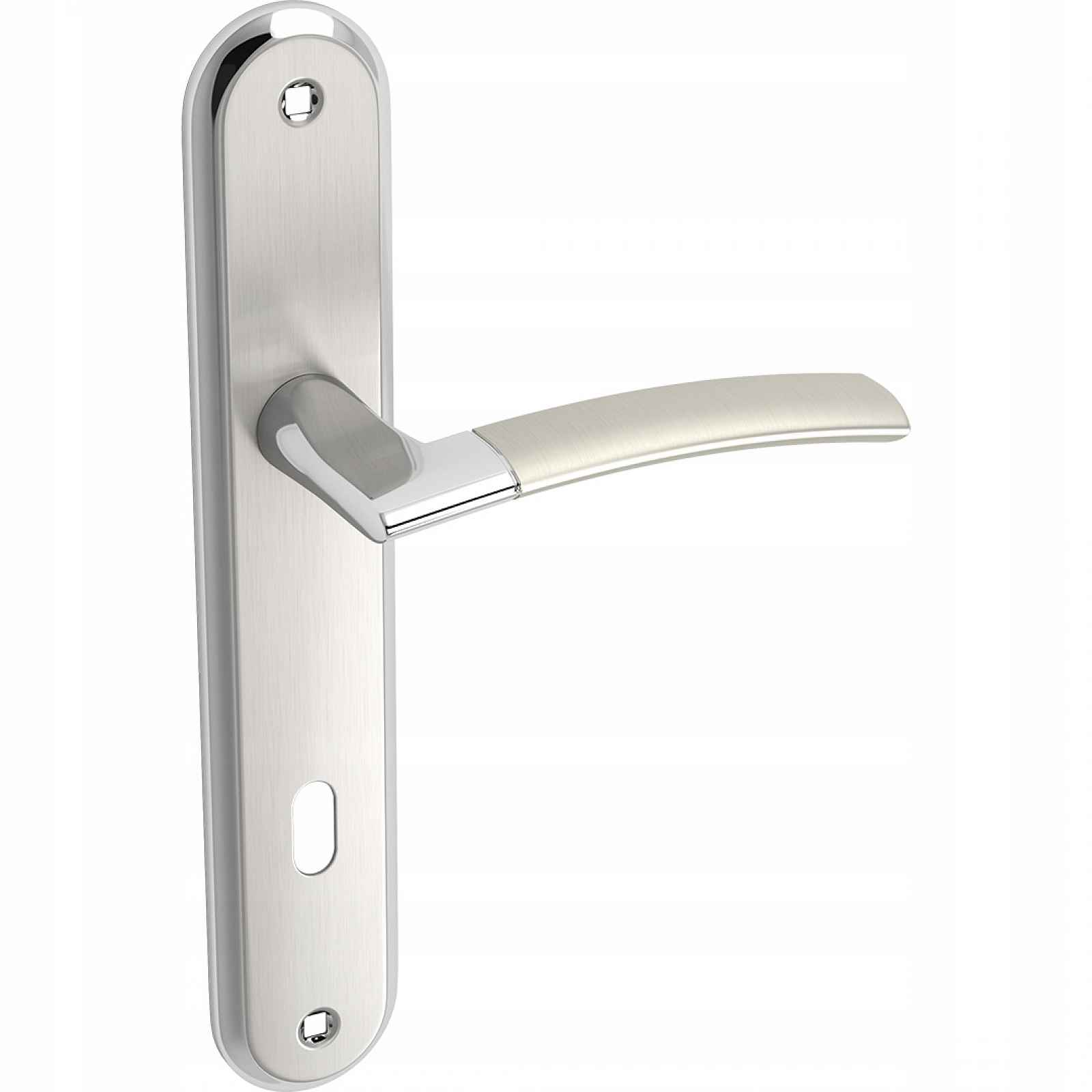 Kuchinox Luxor Saténová/Chromová klika na liště s klíčem (130 mm)