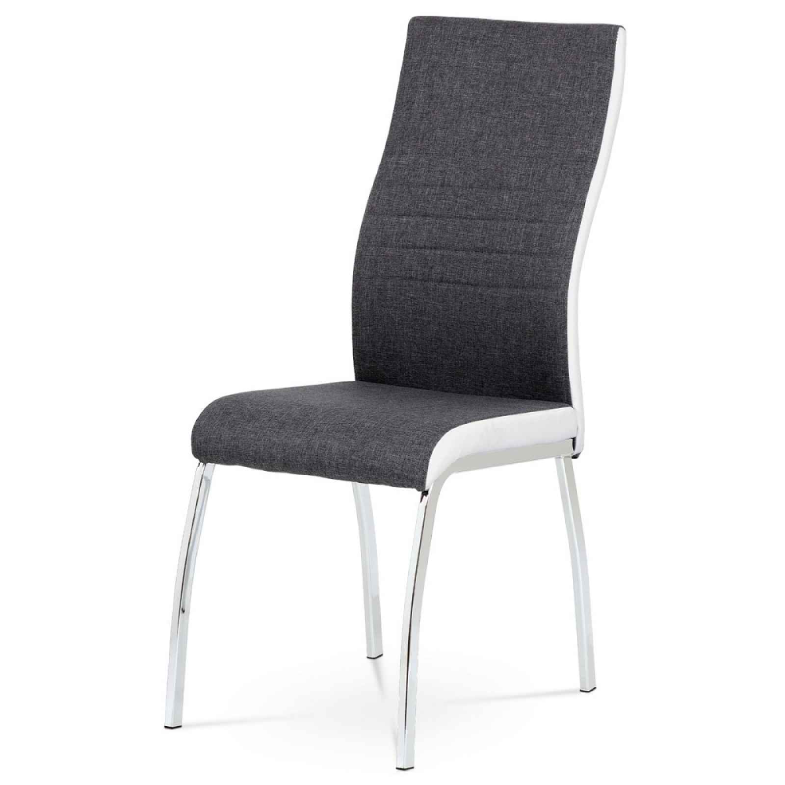 Jídelní židle GREY2, šedá látka + bílá
