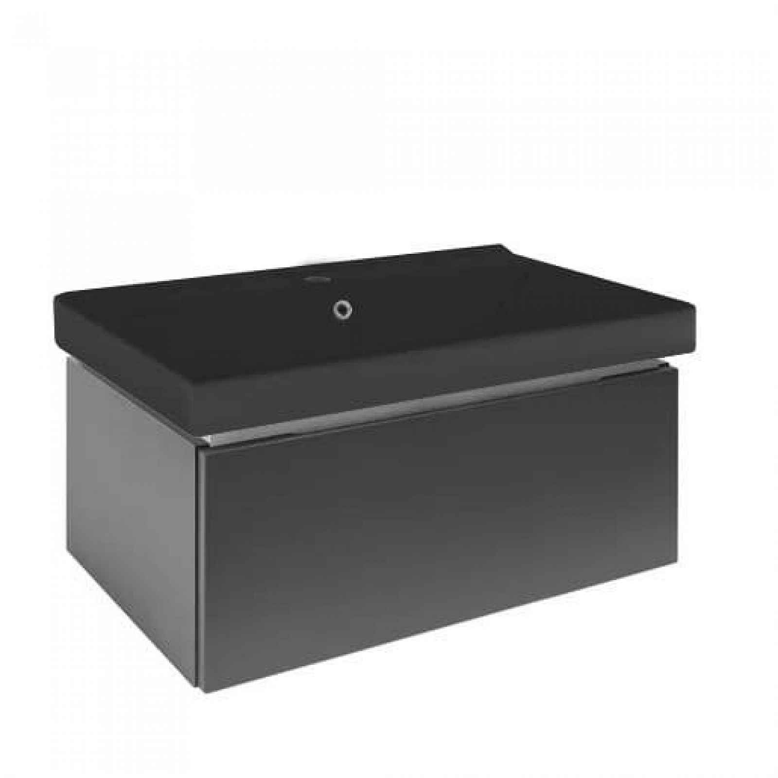 Koupelnová skříňka s umyvadlem SAT Feel 80x30x46 cm antracit mat SATFEEL80ANTU1MB
