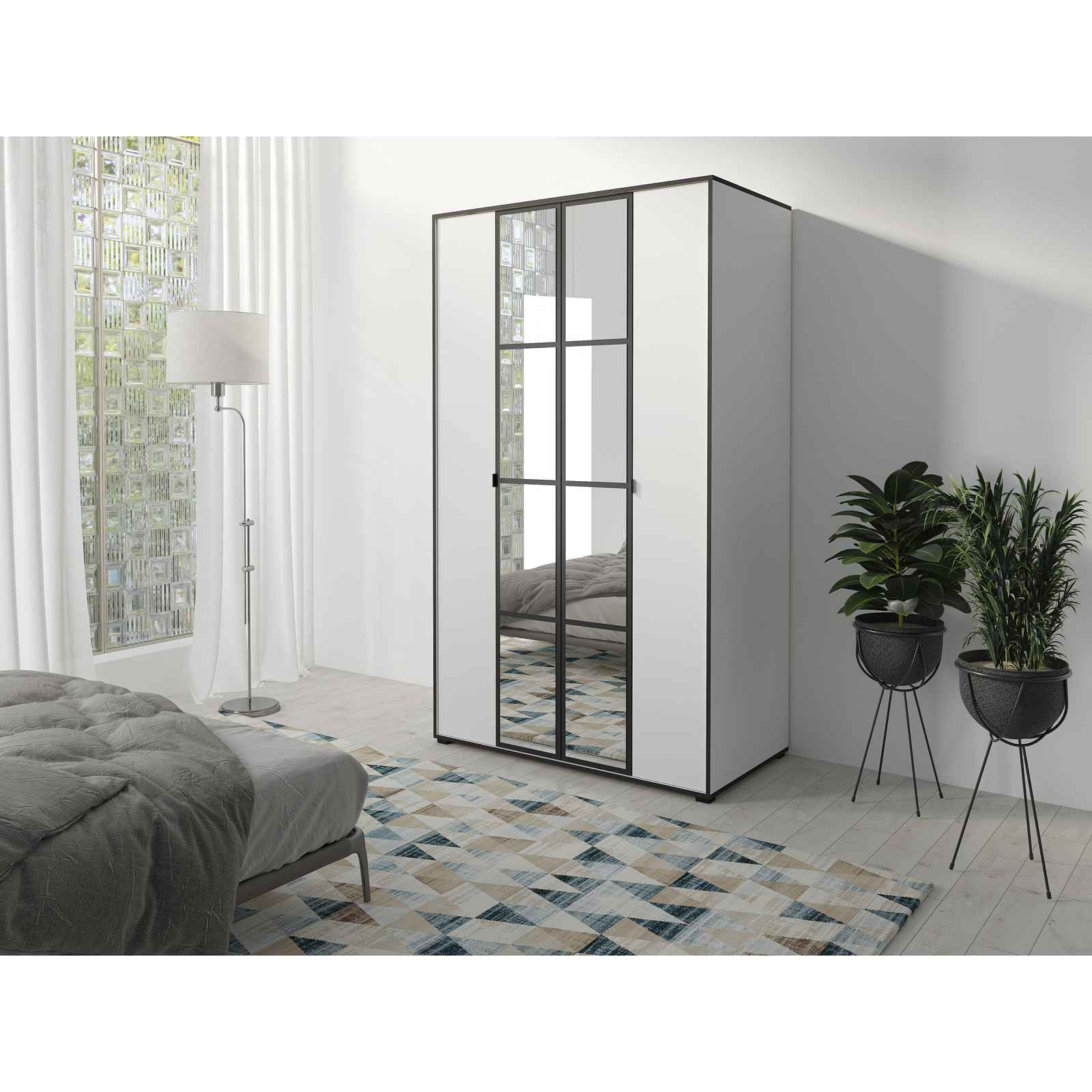 Šatní skříň Oulu I 120 cm, bílá HELCEL