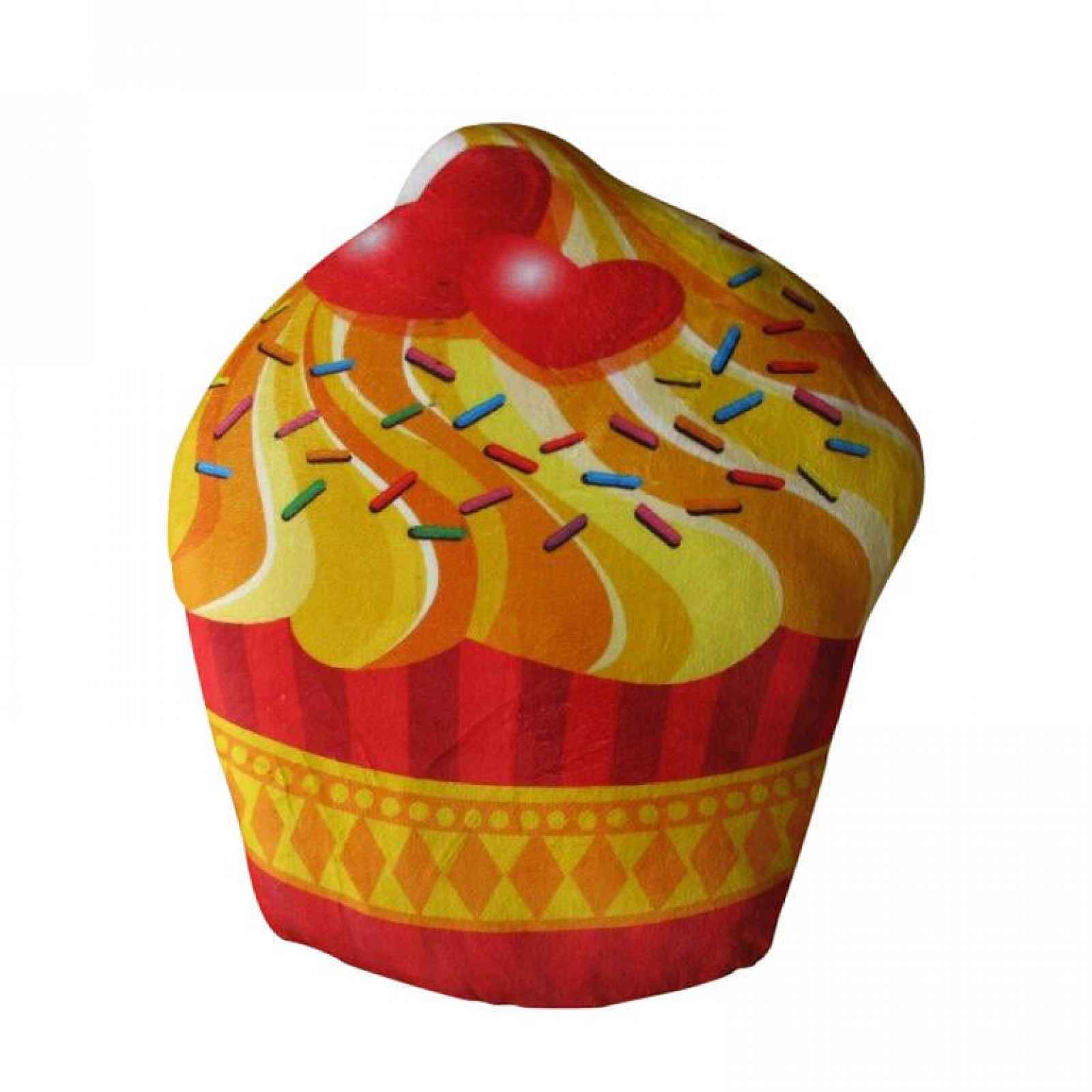 Dekorační polštářek CUPCAKE žluto-červený