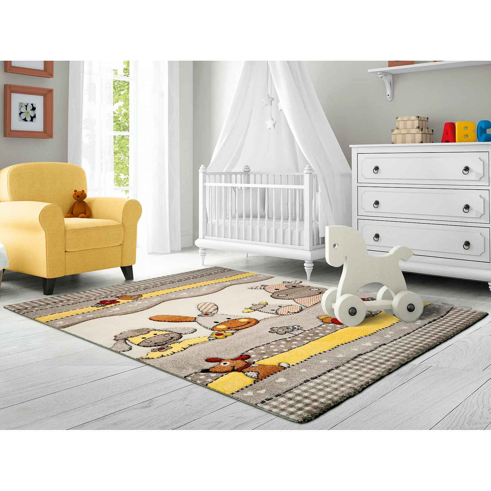 Koberec Diamond Kids 120x170 cm, krajina se zvířátky