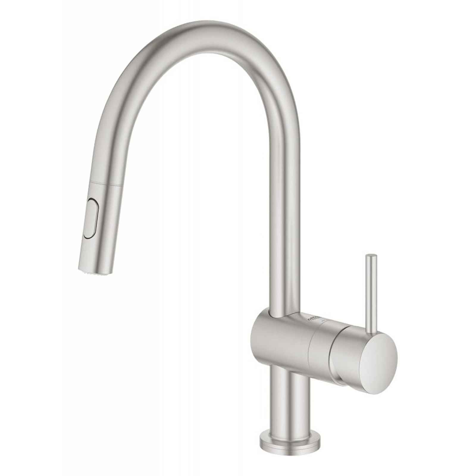 Dřezová baterie Grohe Minta Touch s vytahovací sprškou supersteel 31358DC2