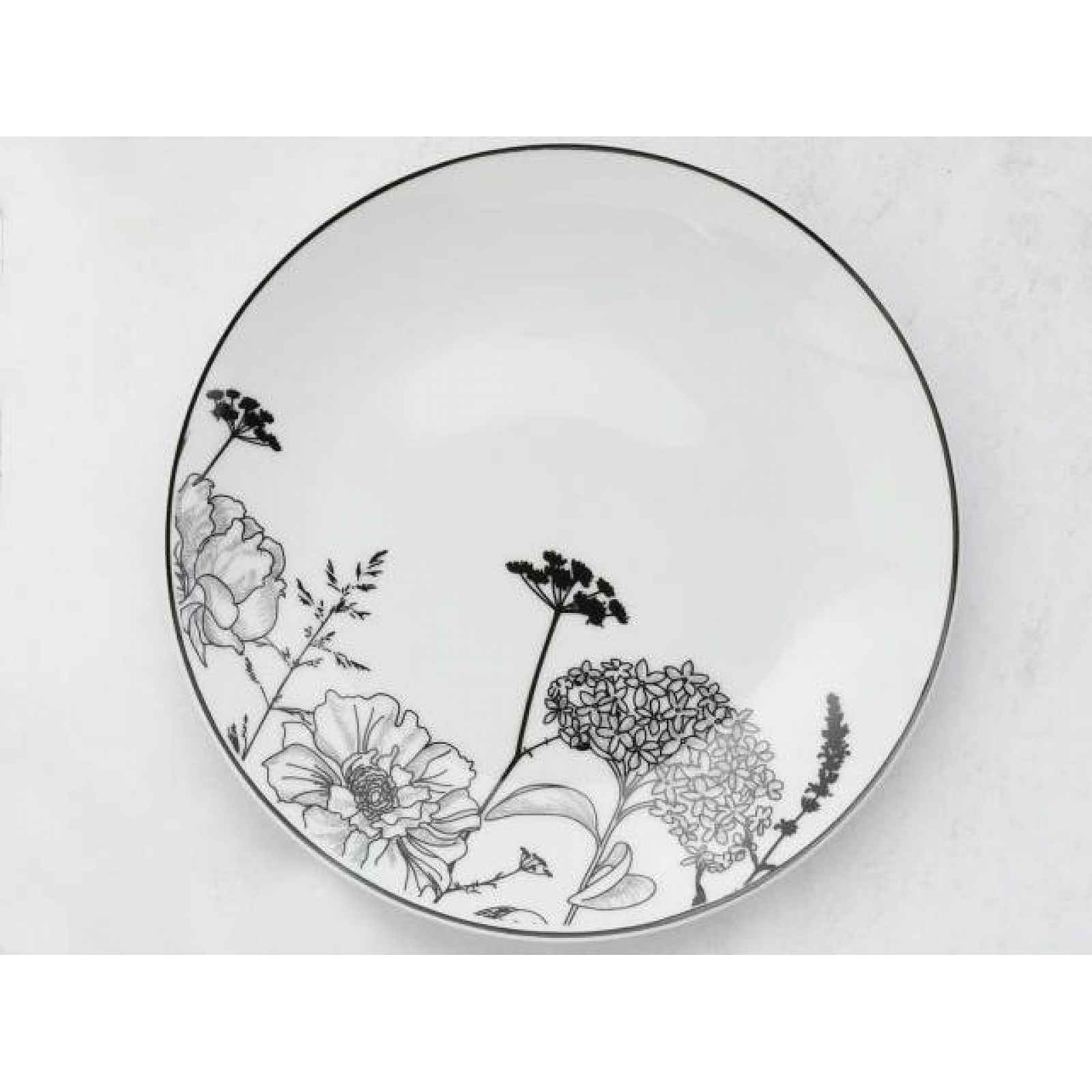 Hluboký talíř Luna Black Flower, 20 cm