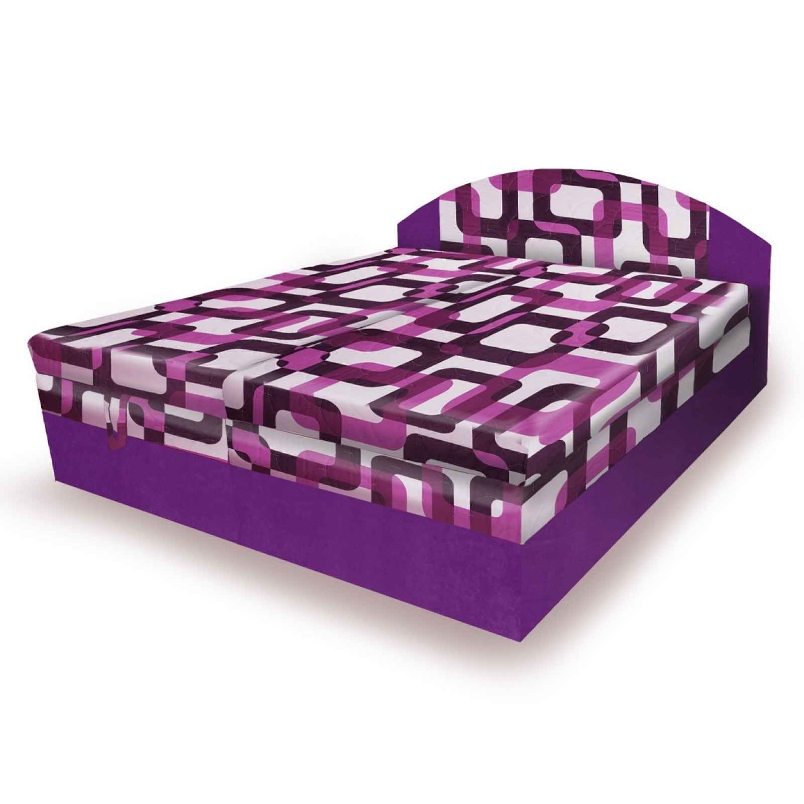 Polohovací čalouněná postel VESNA 180x200 cm, fialová látka