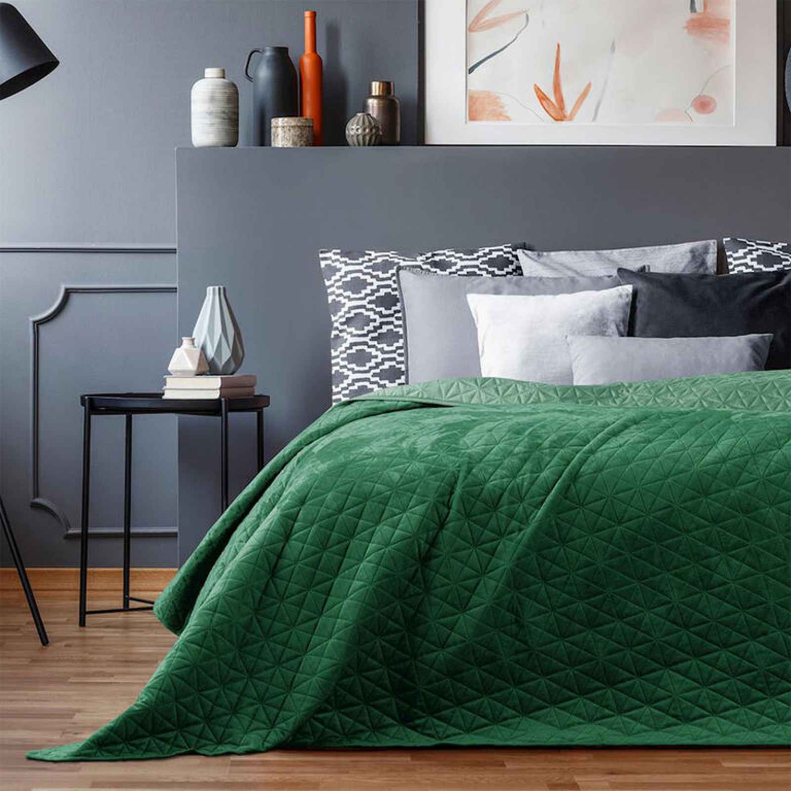 Přehoz na postel LAILA zelená 180 x 200 cm