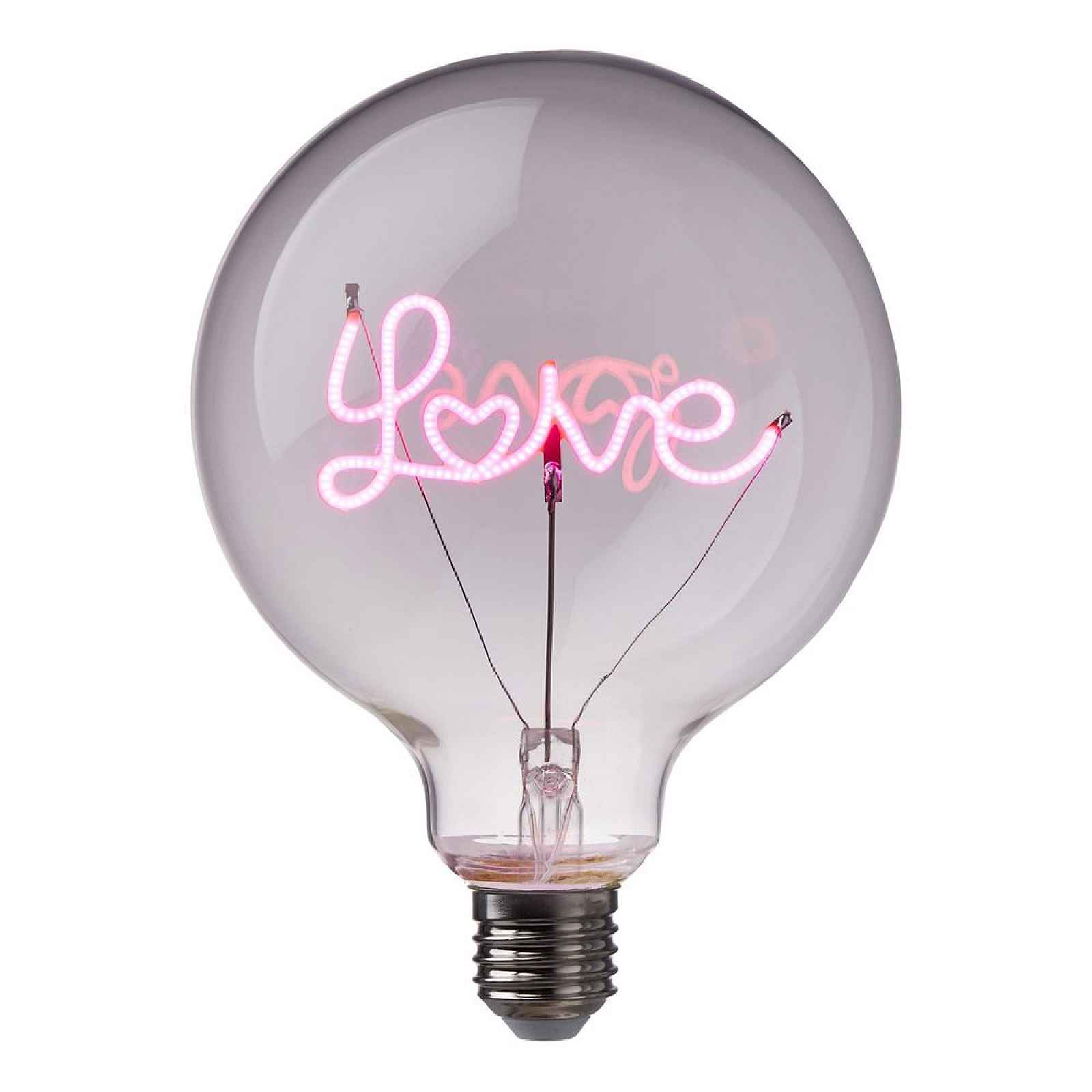 Butlers BRIGHT LIGHT LED Žárovka "Love" - růžová