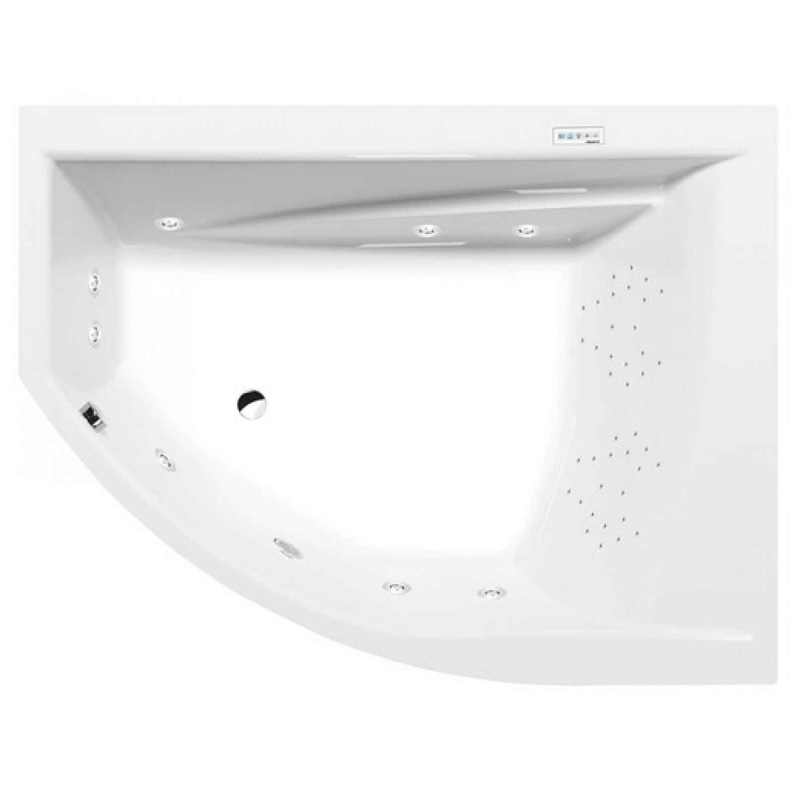 Masážní vana Polysan Tandem 170x130 cm Highline Hydro akrylát pravá 97611.5010