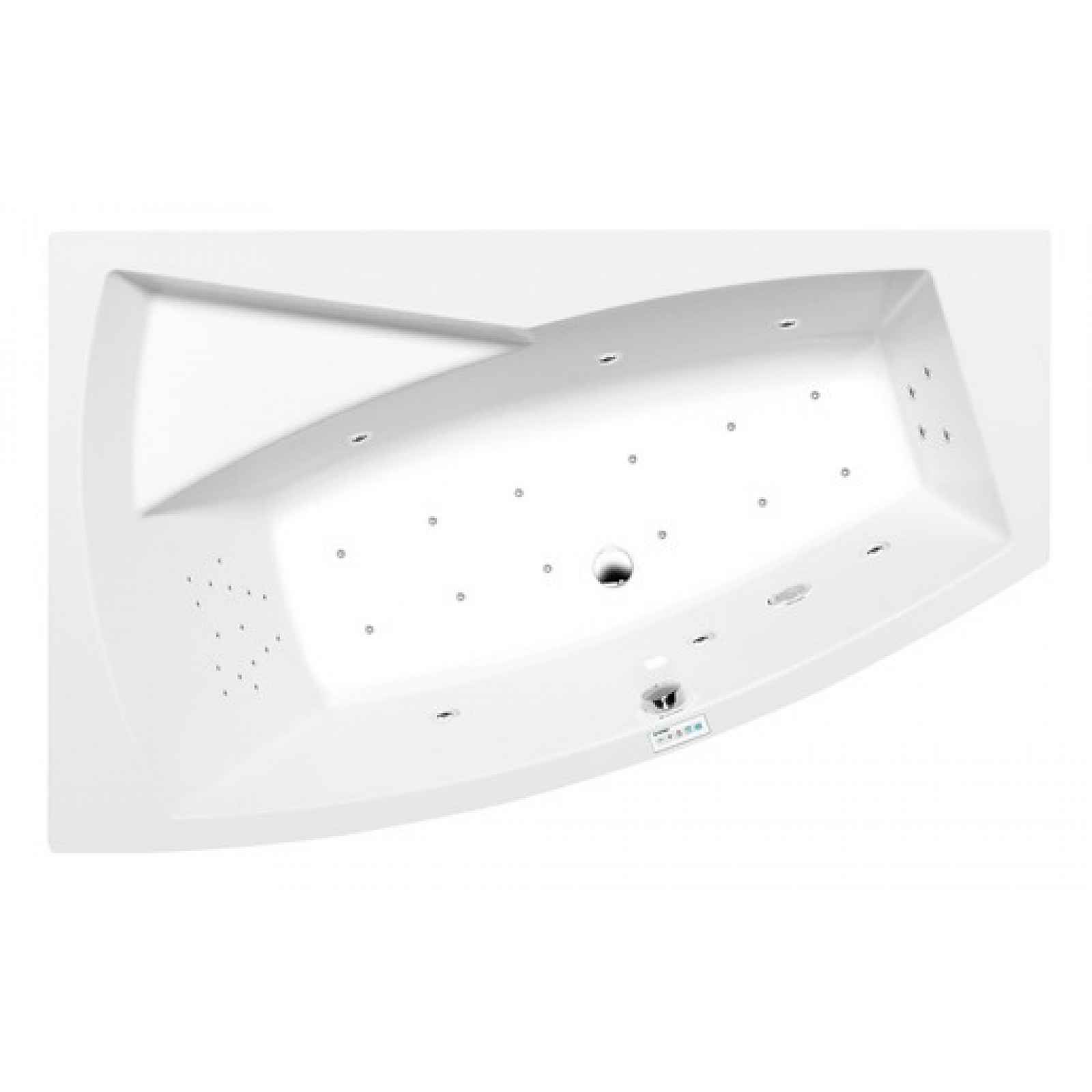 Masážní vana Polysan Evia 170x100 cm Highline Hydro-Air akrylát levá 21611.6010