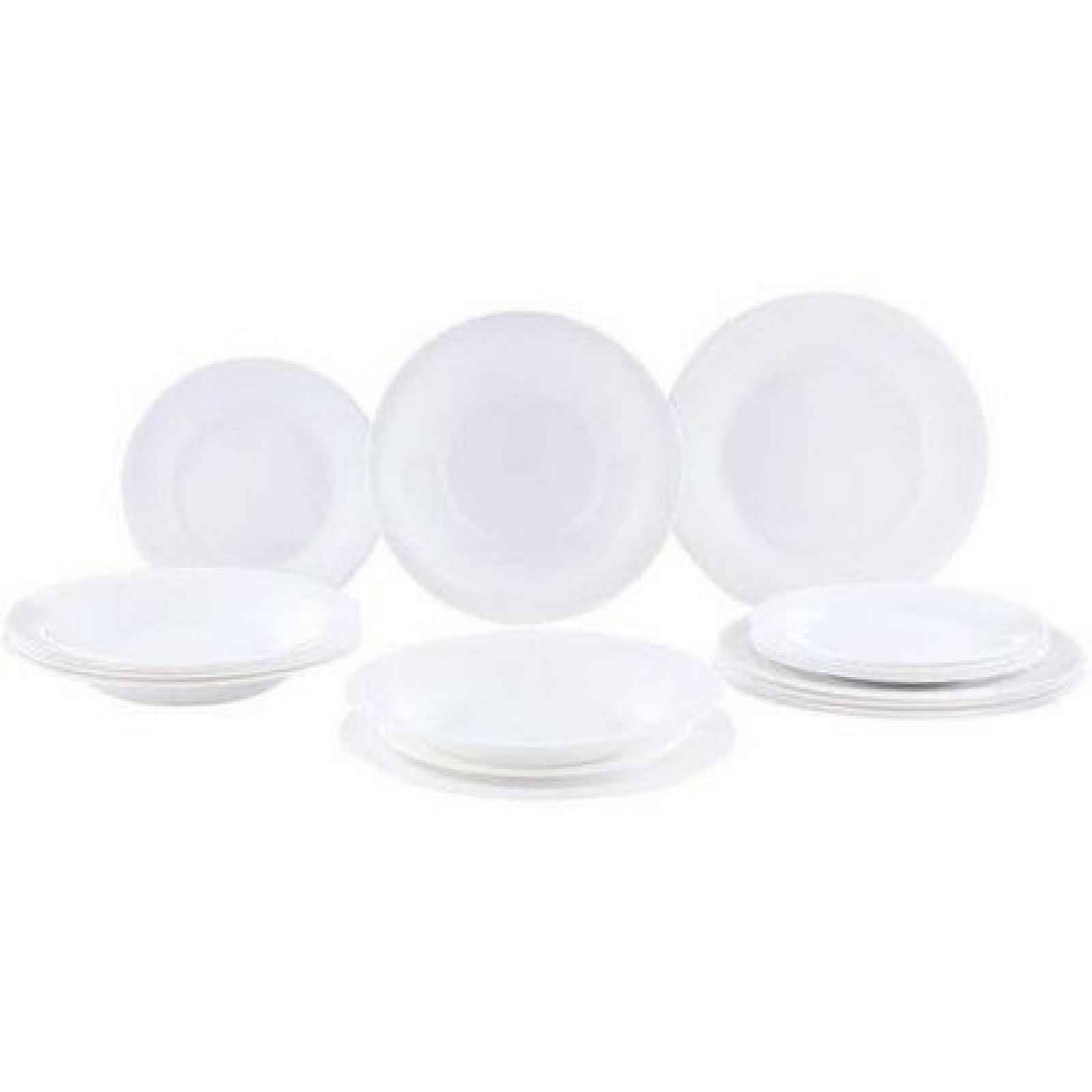 TORO Sada jídelních talířů Elba, 18 ks, opálové sklo