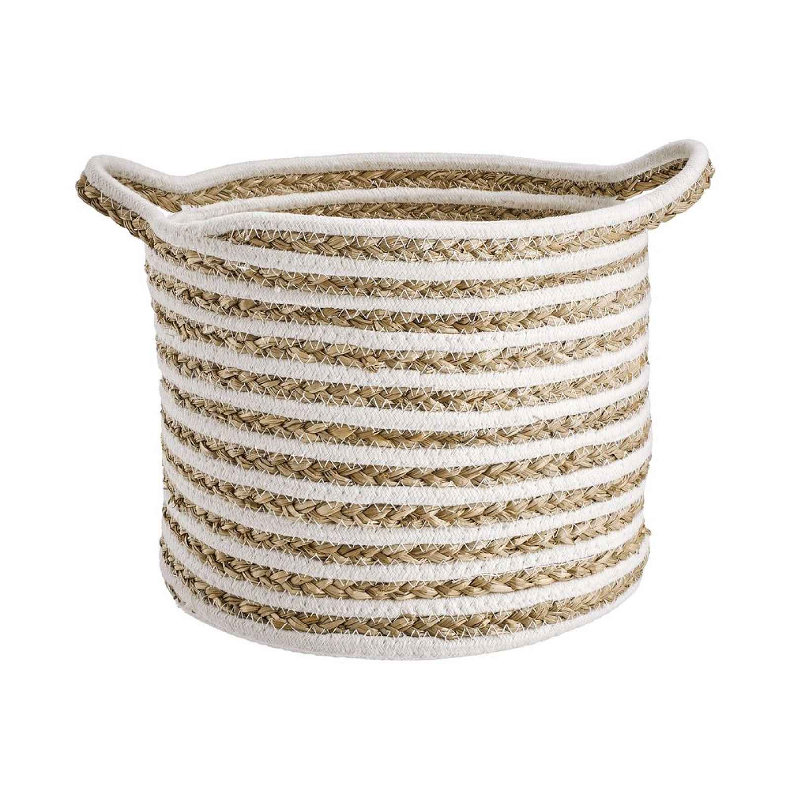 Butlers COTTON BRAID Úložný koš pruhovaný střední