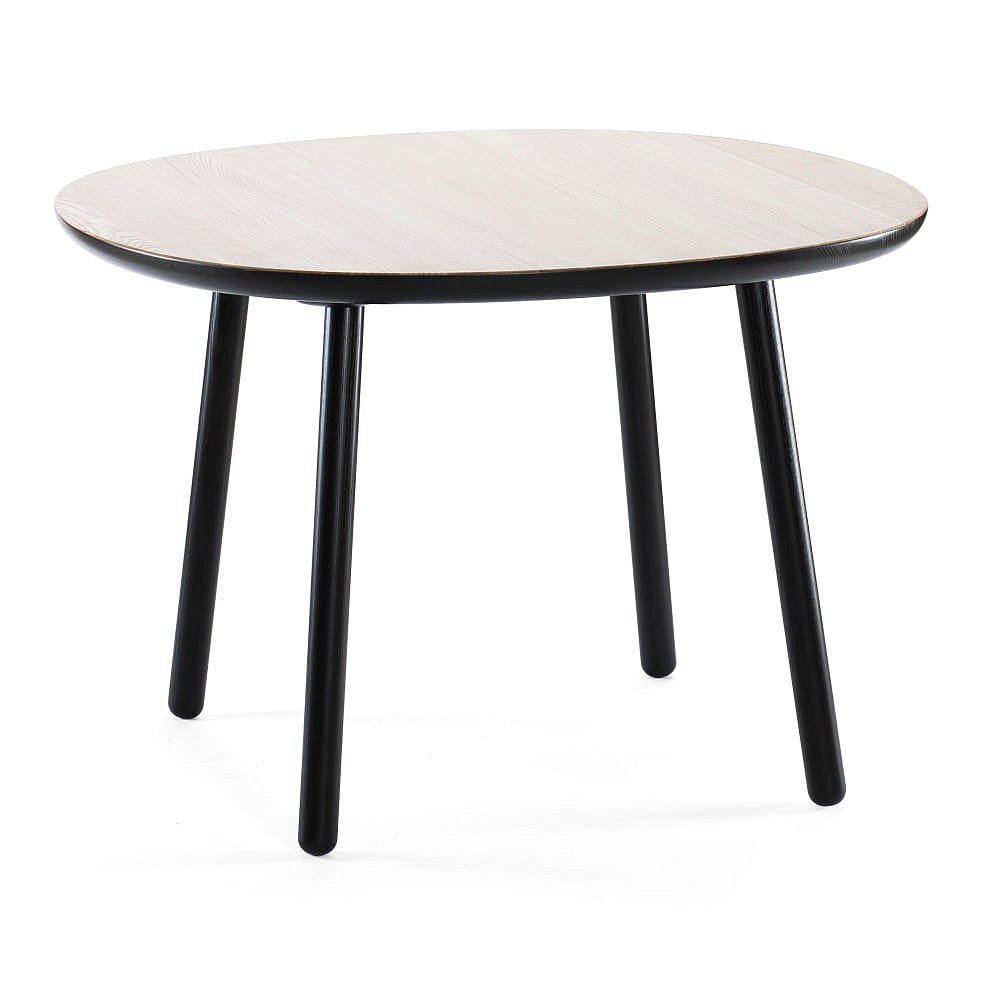 Černo-bílý jídelní stůl z masivu EMKO Naïve, 110 cm