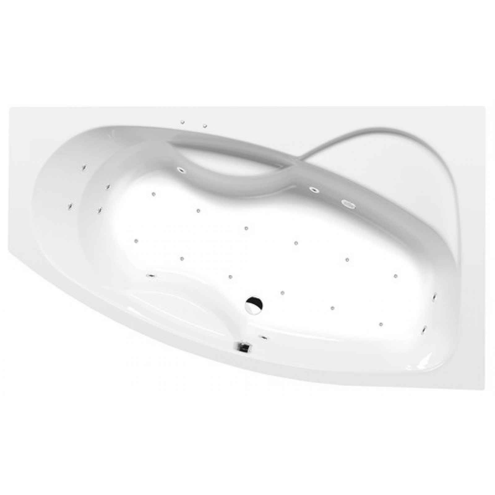 Masážní vana Polysan Mamba 170x100 cm Active Hydro-Air akrylát pravá 77111.2010