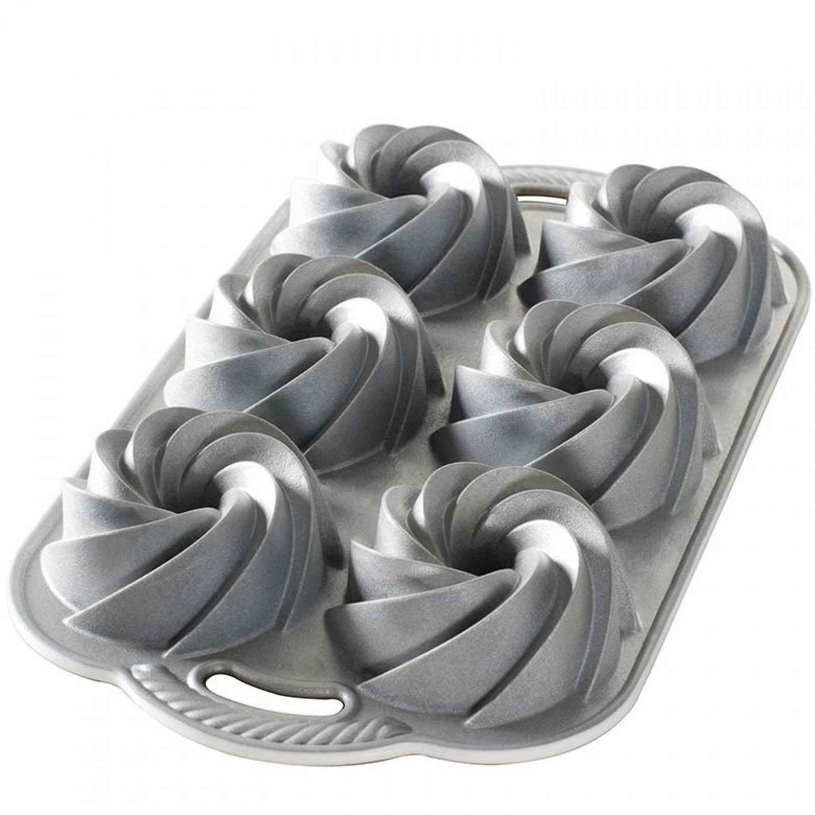 Forma na mini bábovky Nordic Ware Heritage, 6 formiček, stříbrná, 950 ml